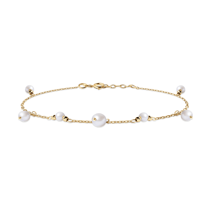 Bransoletka Savicki: złota 585, perły
