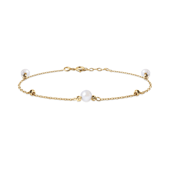 Náramok SAVICKI: žlté zlato, perly