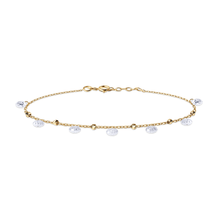 Bransoletka Savicki: złota 585, cyrkonie