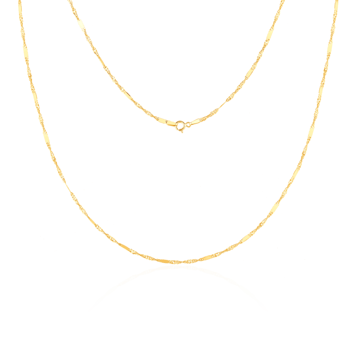 Łańcuszek Savicki 1,3mm: złoty 585, singapur z blaszką