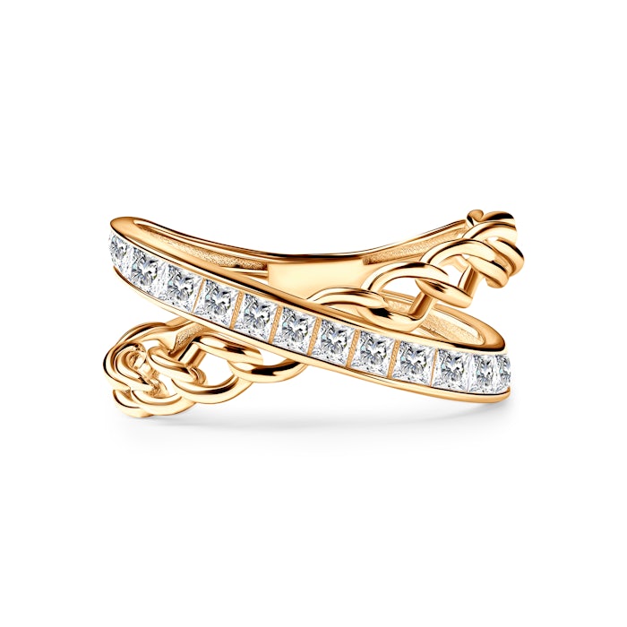 Pierścionek Savicki: złoty, cyrkonie