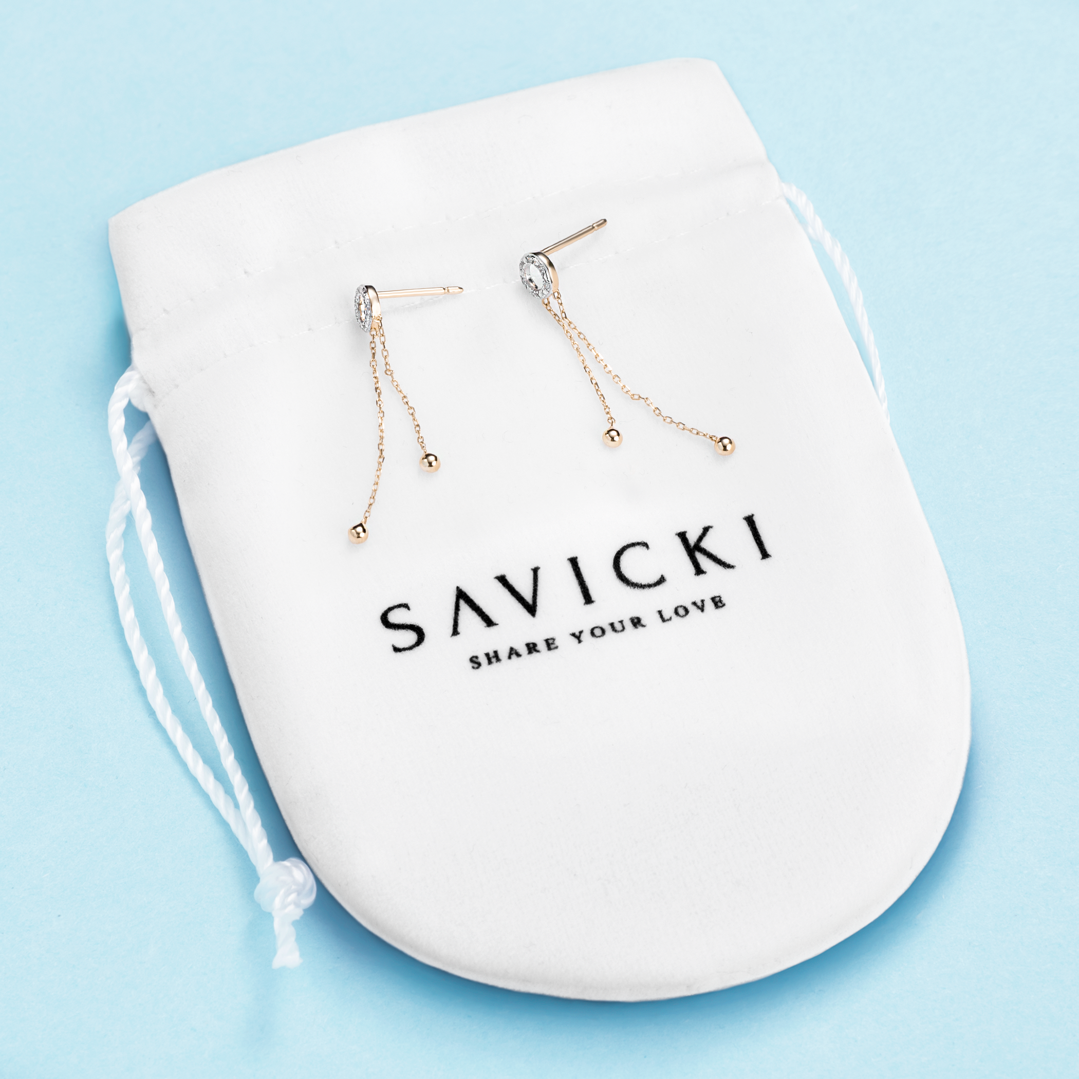 Kolczyki koło Savicki: złote, diamenty