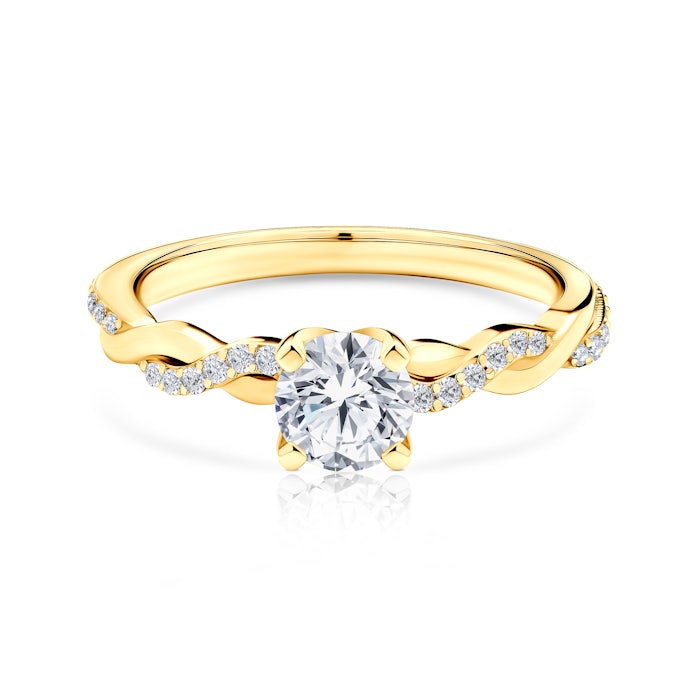 Pierścionek zaręczynowy SAVICKI: złoty, diamenty