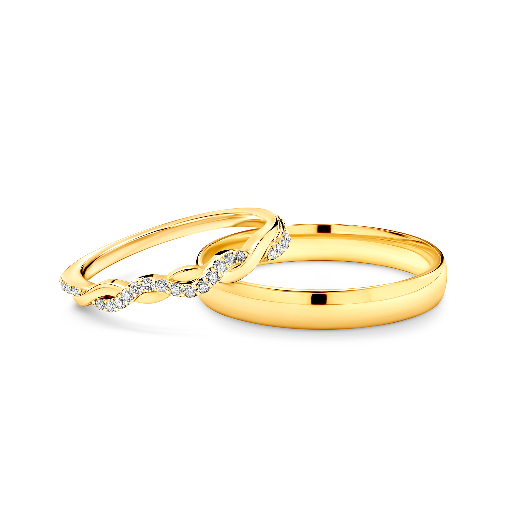 Obrączki ślubne: złote, półokrągłe 1,5mm i 3mm