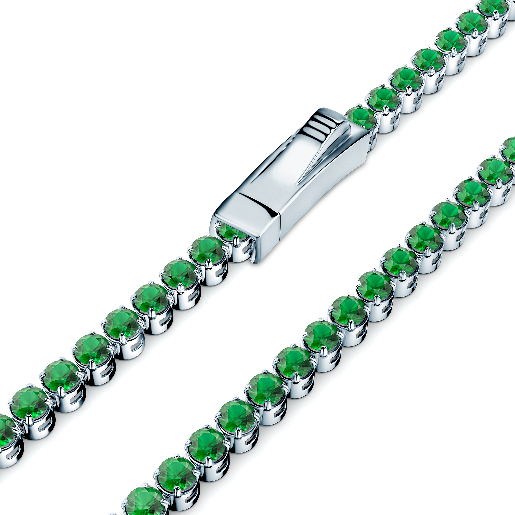 Bransoletka tenisowa z białego złota 585 z cyrkoniami 2,1mm 18cm