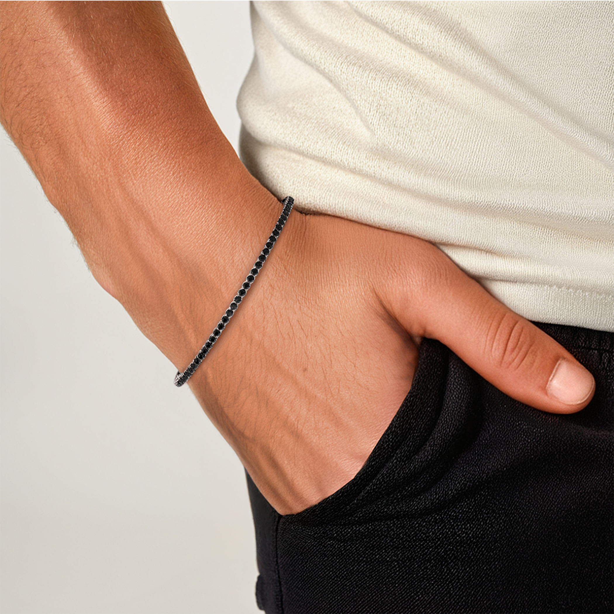 Bransoletka Luminy 2,1mm: białe złoto 585, cyrkonie