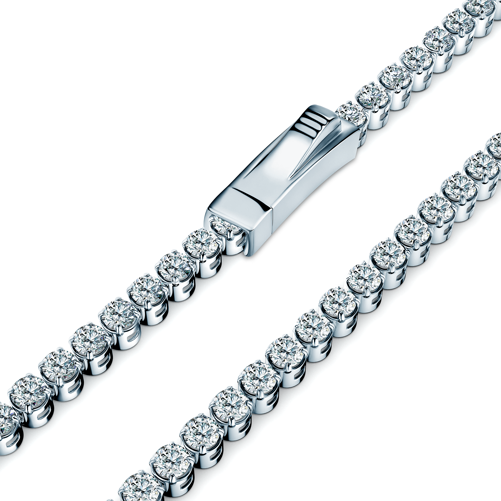 Bransoletka tenisowa SAVICKI 2,1mm: białe złoto 585, cyrkonie 