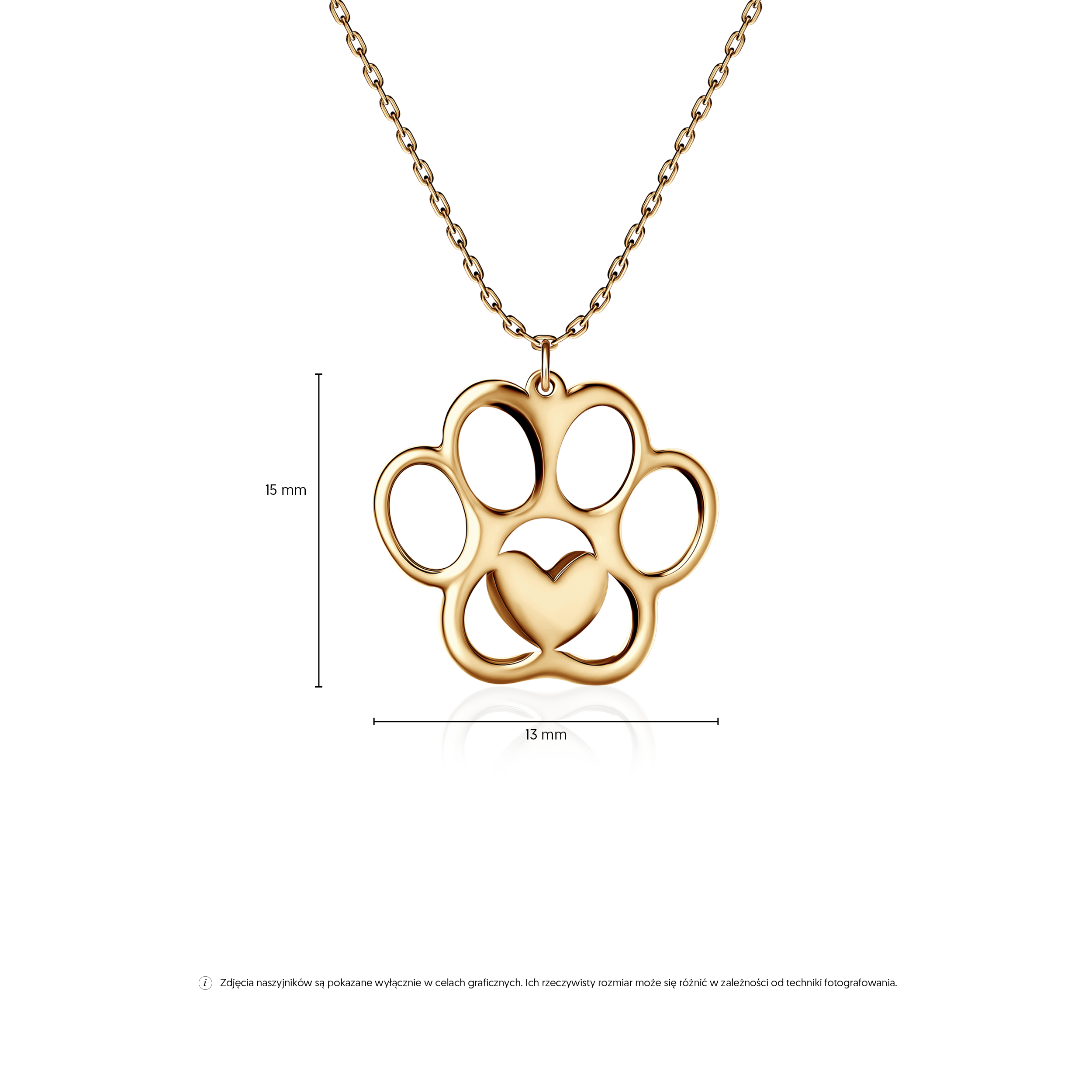 Naszyjnik łapka Savicki: złoty 585