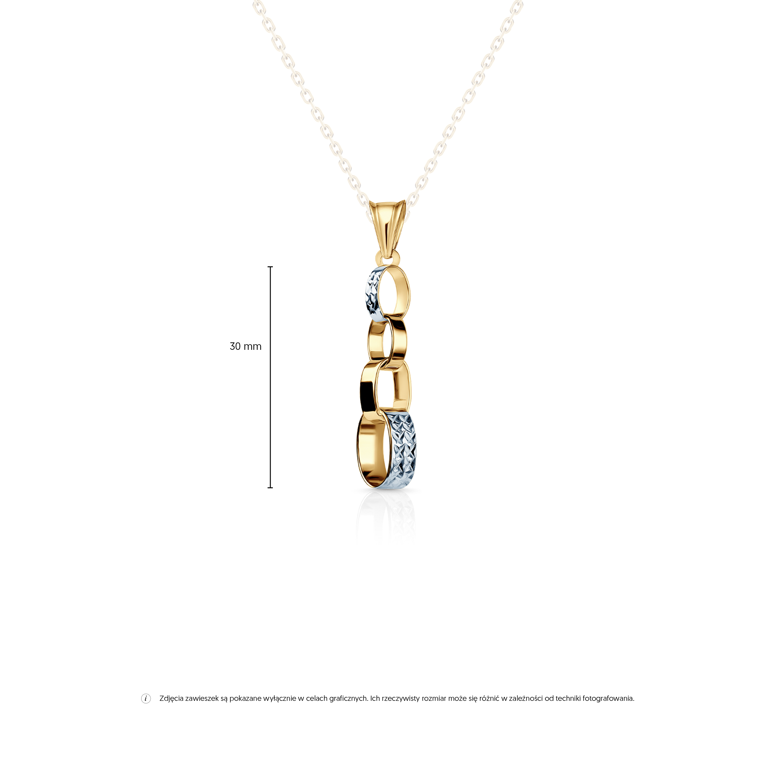 Zawieszka SAVICKI: dwukolorowe złoto