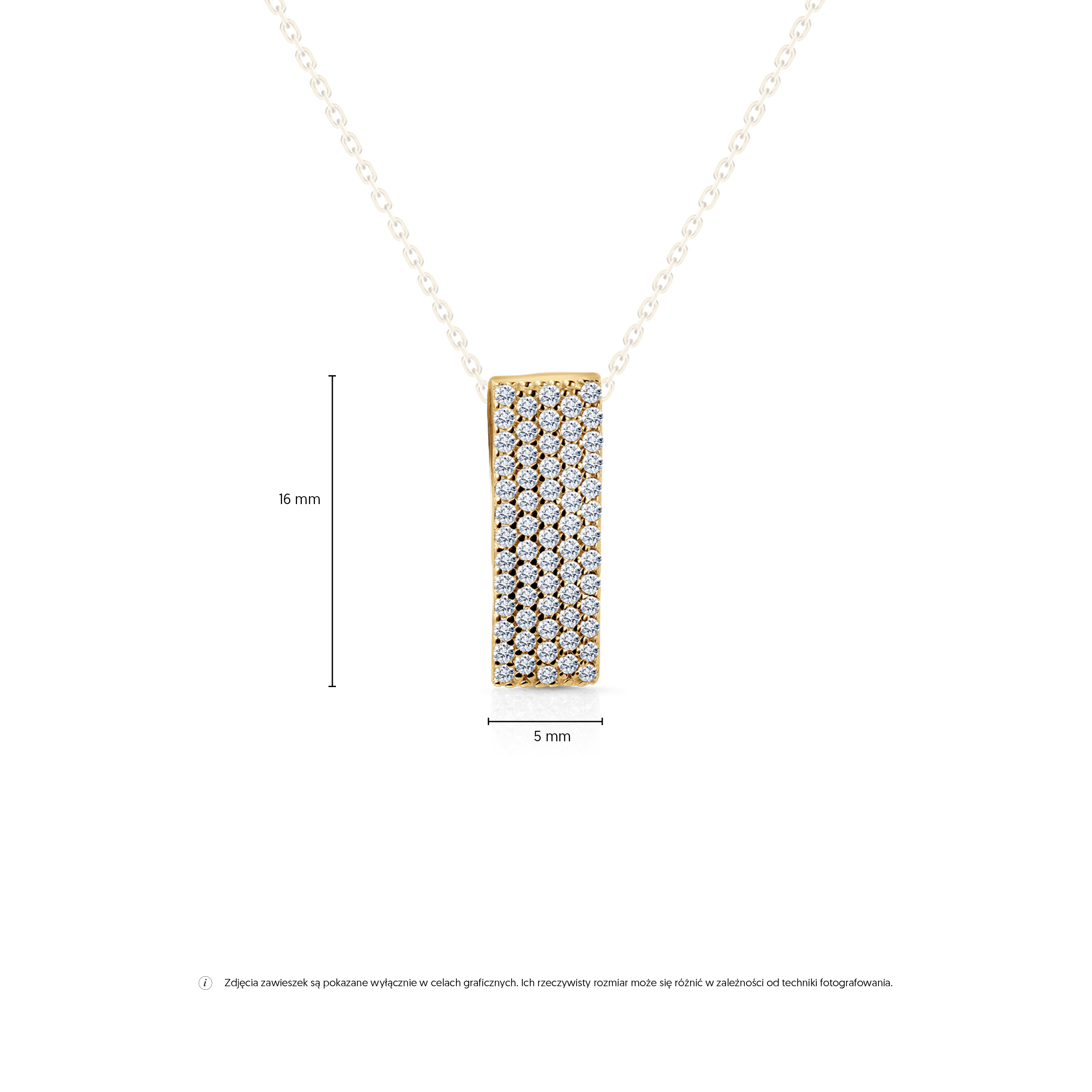 Zawieszka SAVICKI: złota, cyrkonie