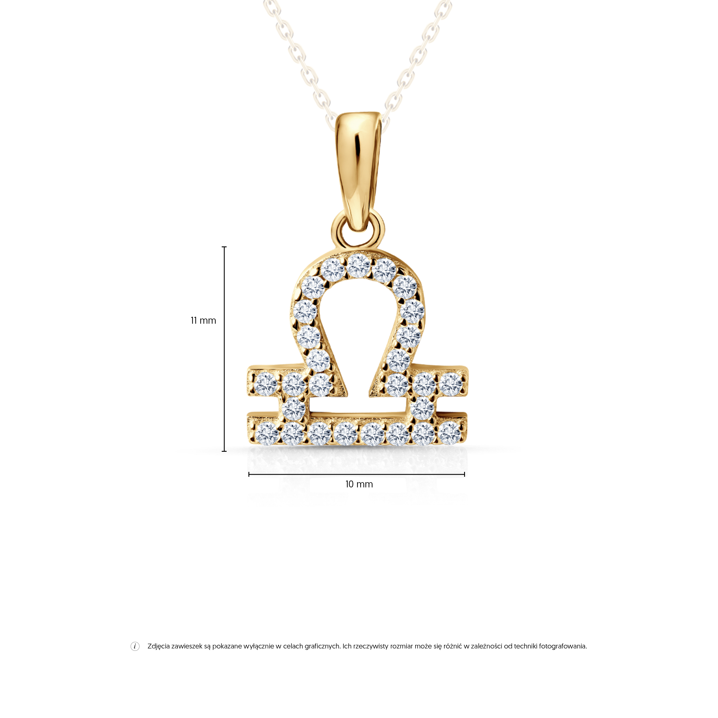 Anhänger SAVICKI Sternzeichen Waage: Gold, Zirkonia