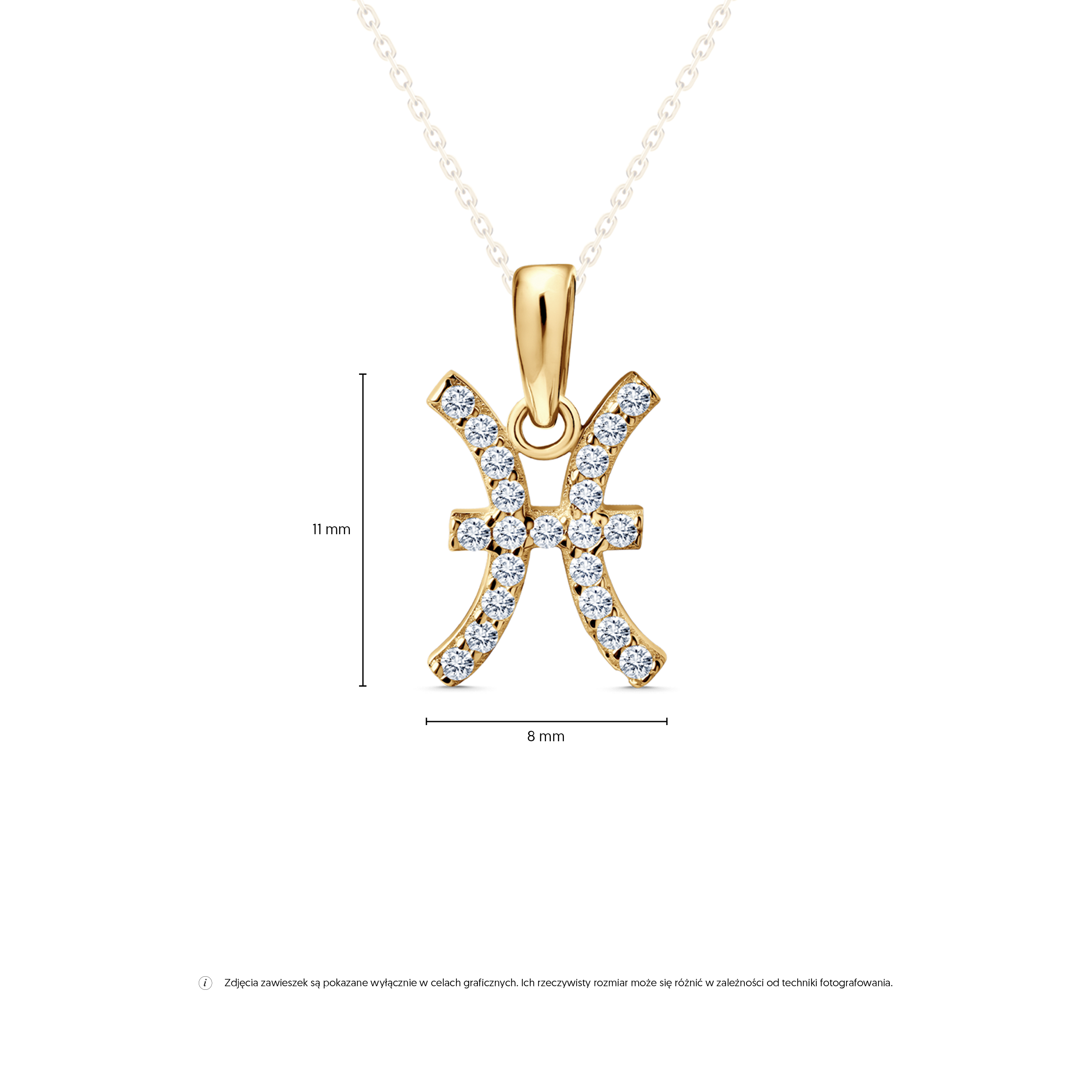 Anhänger SAVICKI Sternzeichen Fische: Gold, Zirkonia