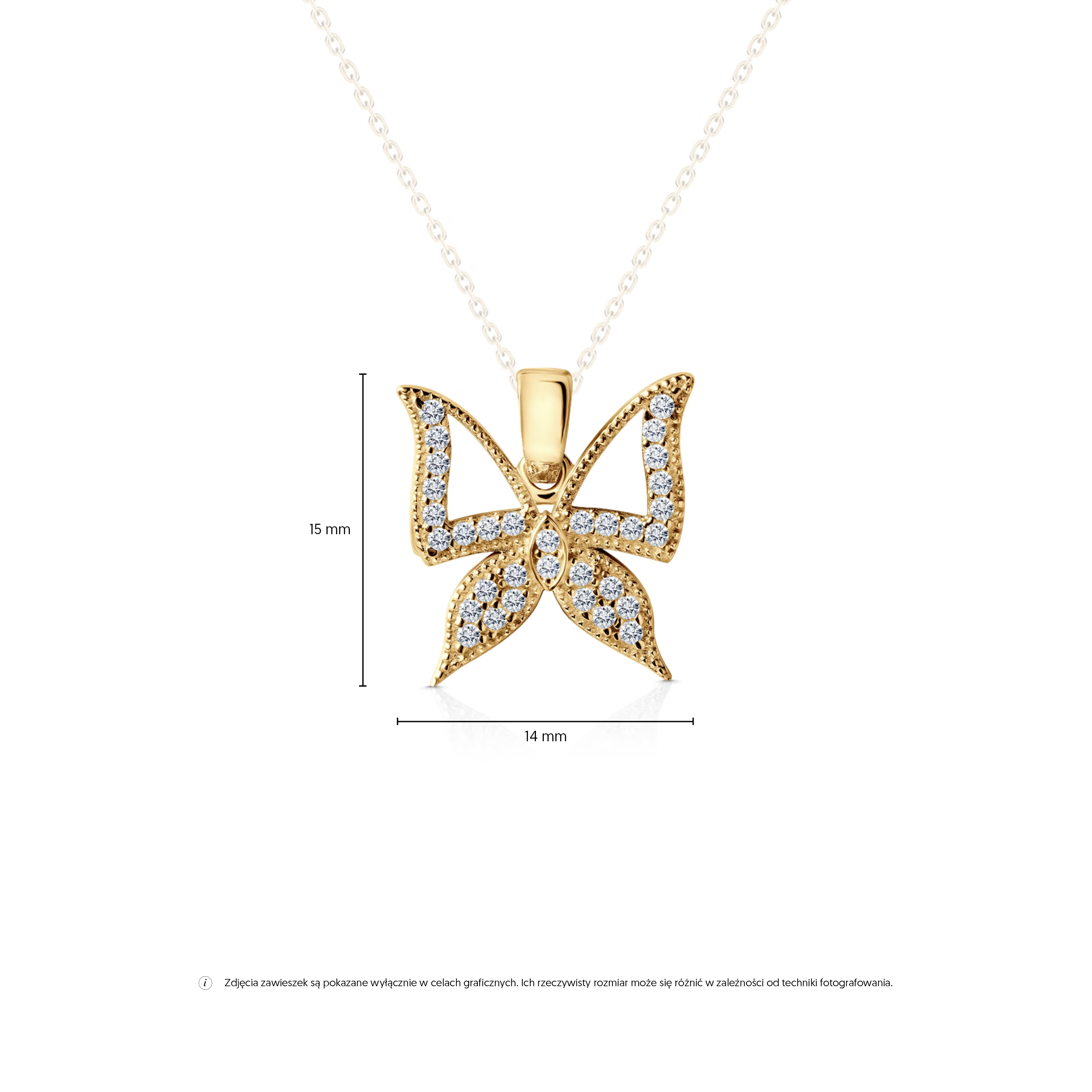 Anhänger SAVICKI Schmetterling: Gelbgold, Zirkonia