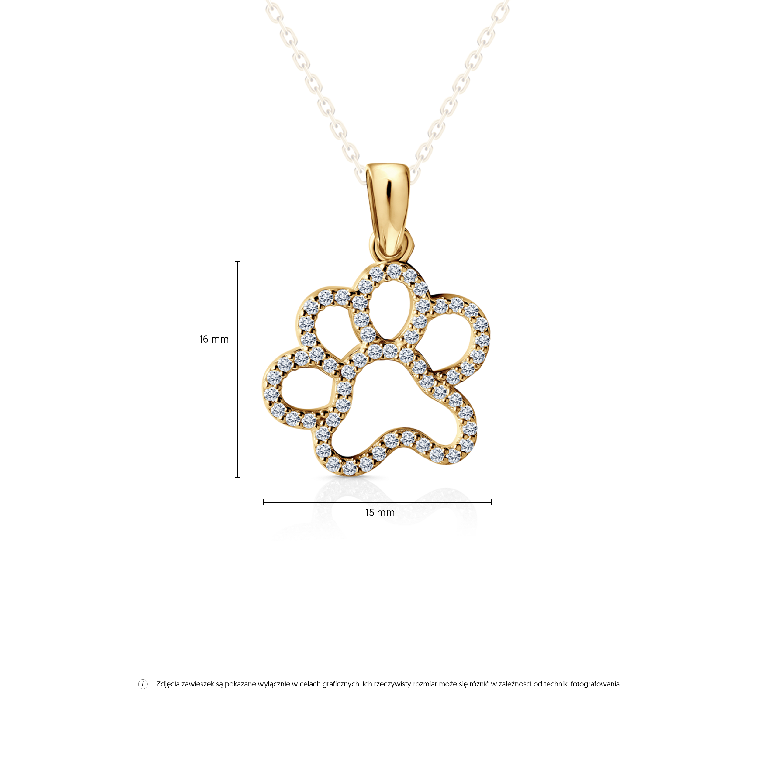 Anhänger SAVICKI Pfötchen: Gelbgold, Zirkonia