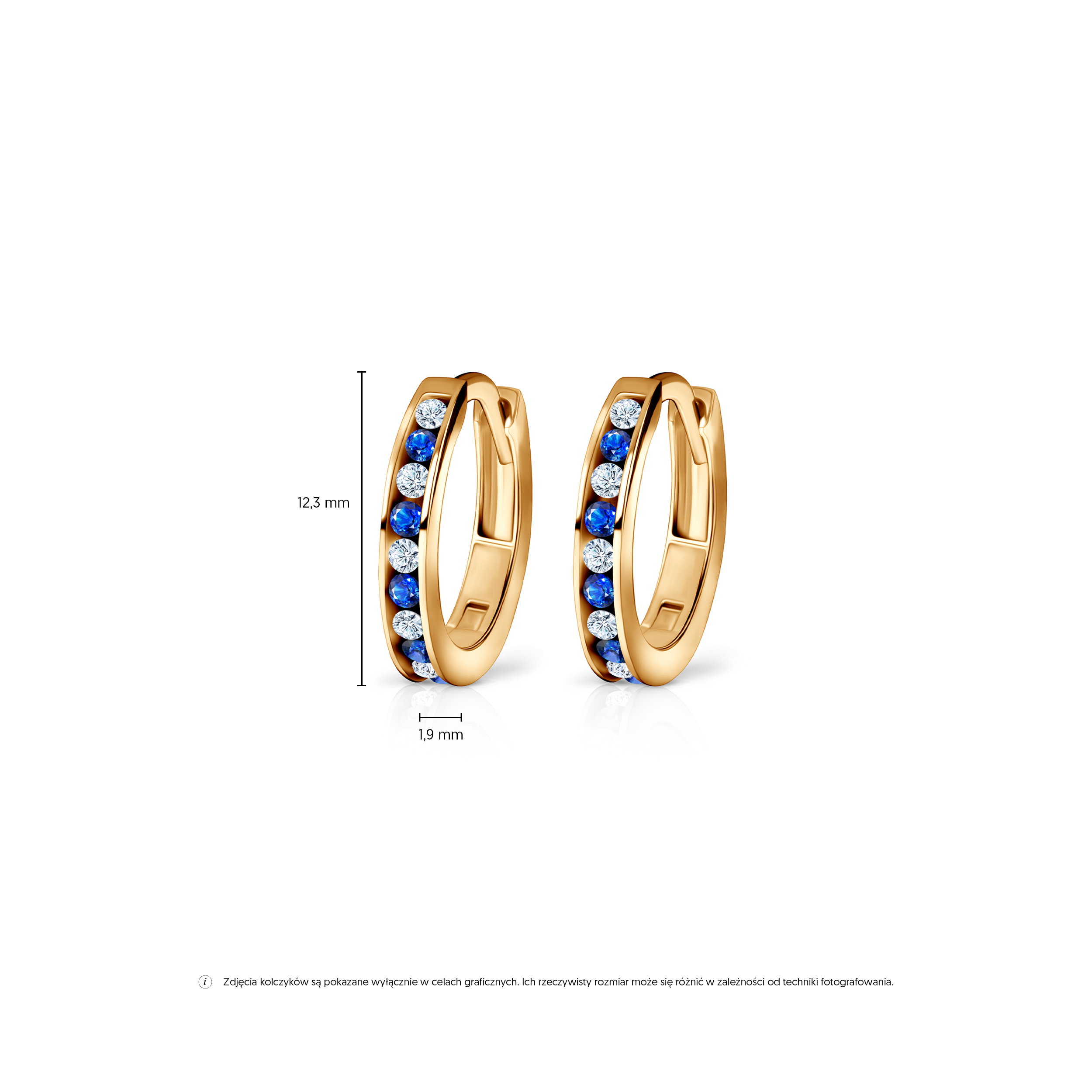 Kolczyki koła Savicki: złoto, cyrkonie