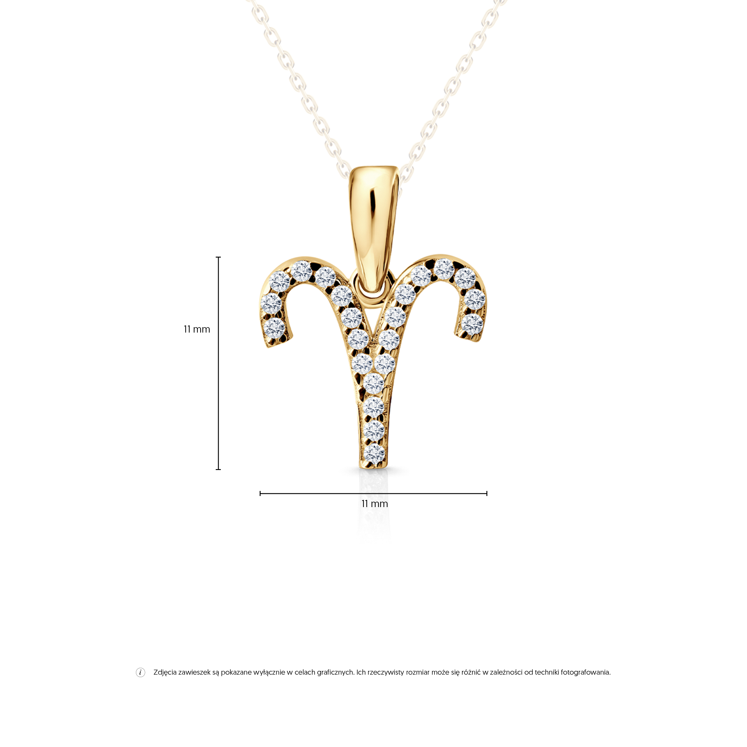 Zawieszka baran SAVICKI: złota, cyrkonie - 3