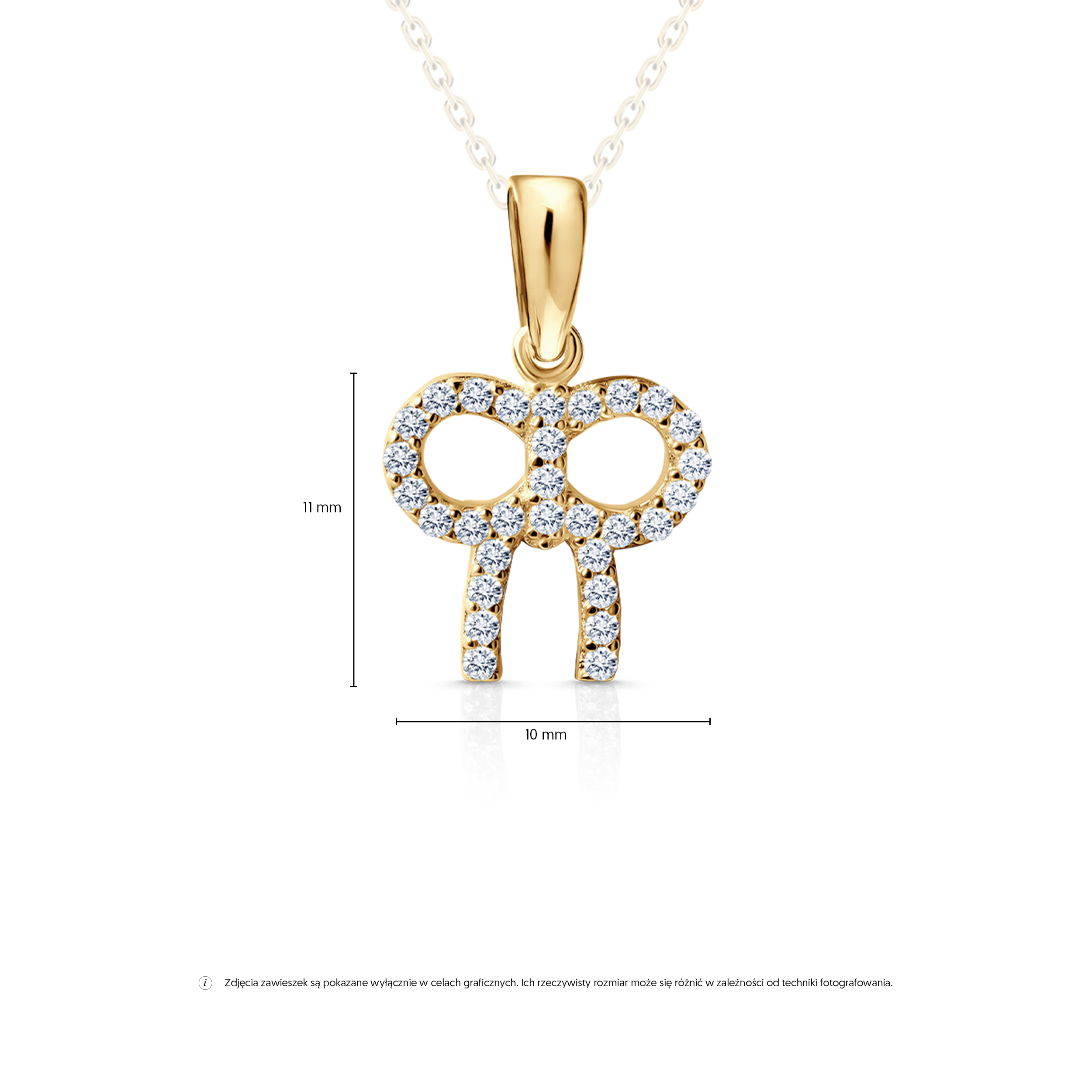 Zawieszka SAVICKI: złota, cyrkonie