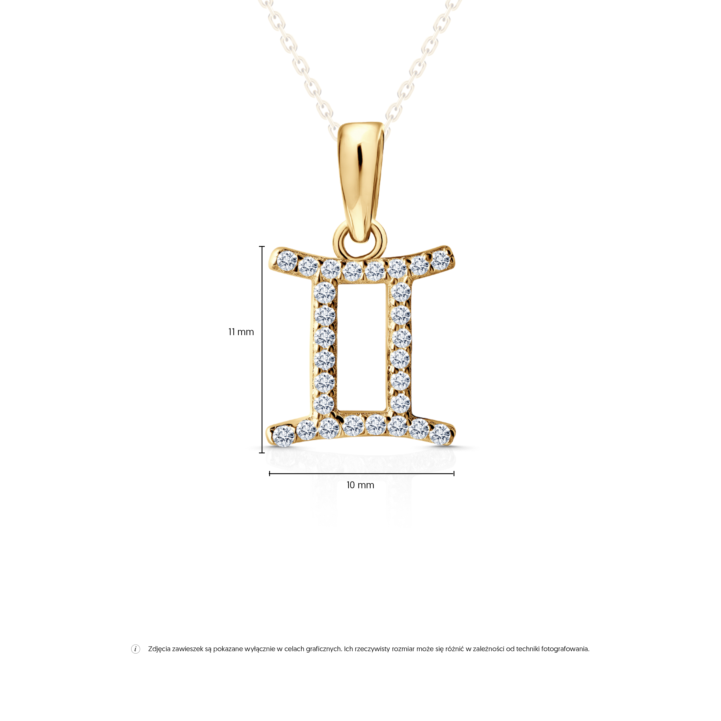 Anhänger SAVICKI Sternzeichen Zwillinge: Gold, Zirkonia