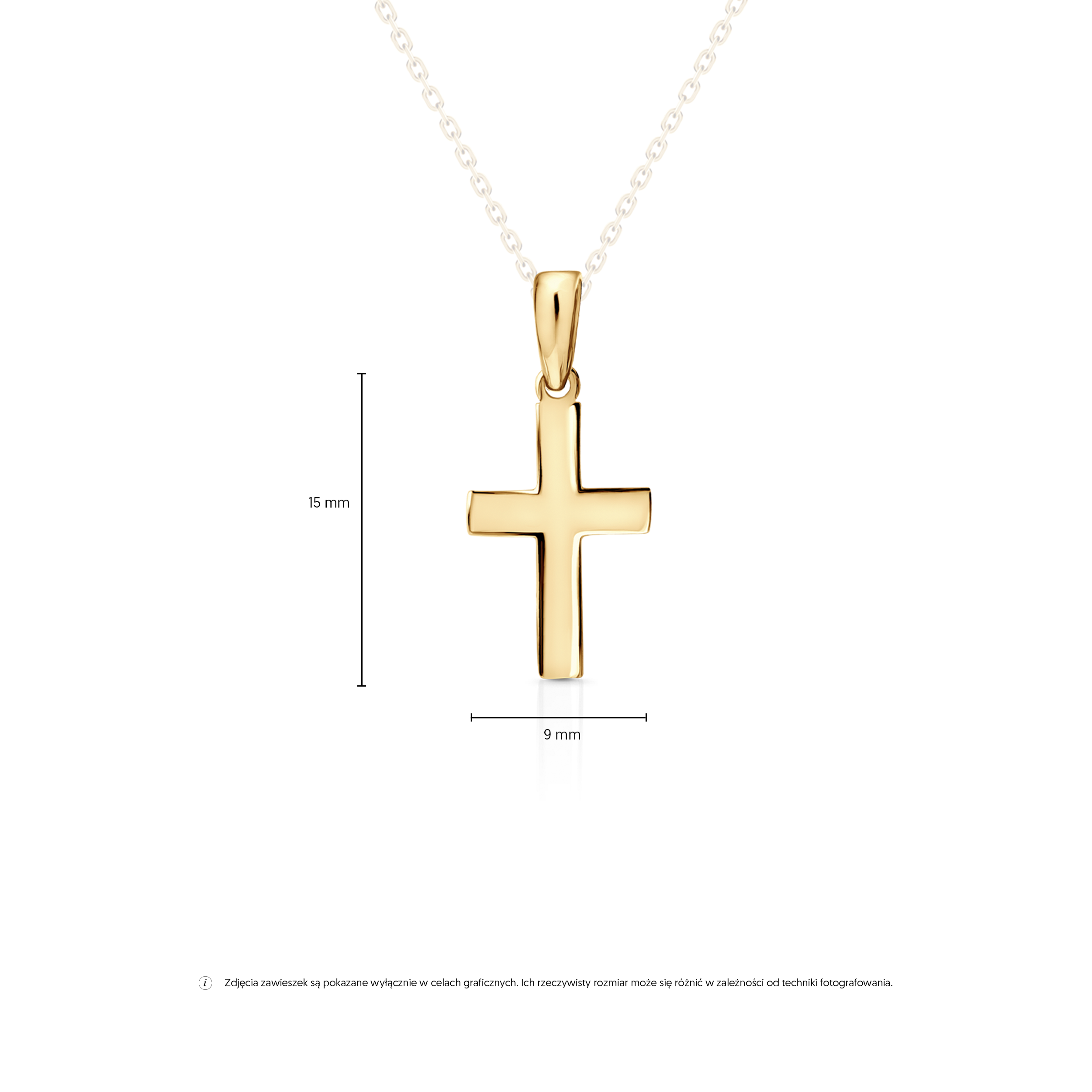 Zawieszka krzyżyk SAVICKI: złota