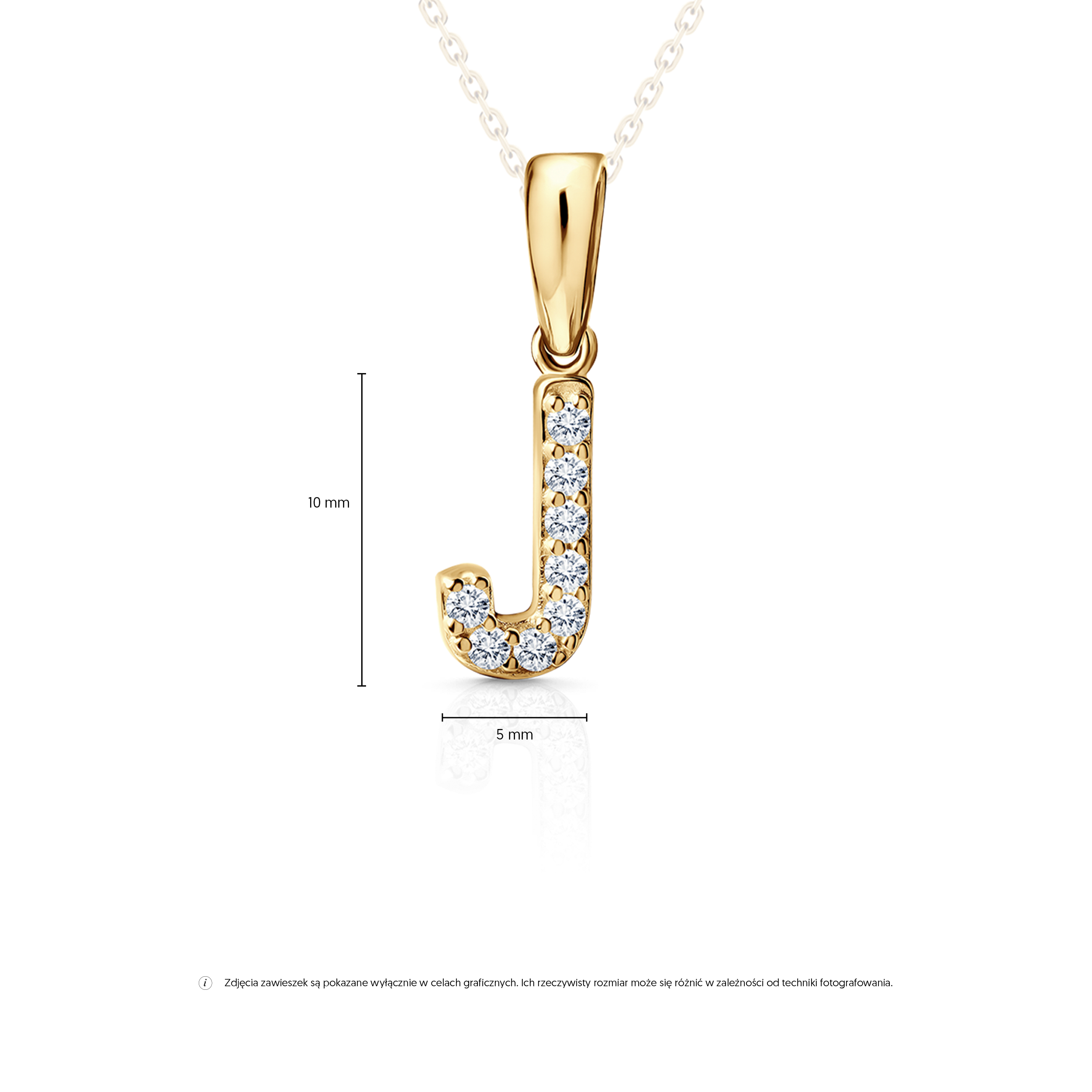 Anhänger SAVICKI Buchstabe J: Gelbgold, Zirkonia