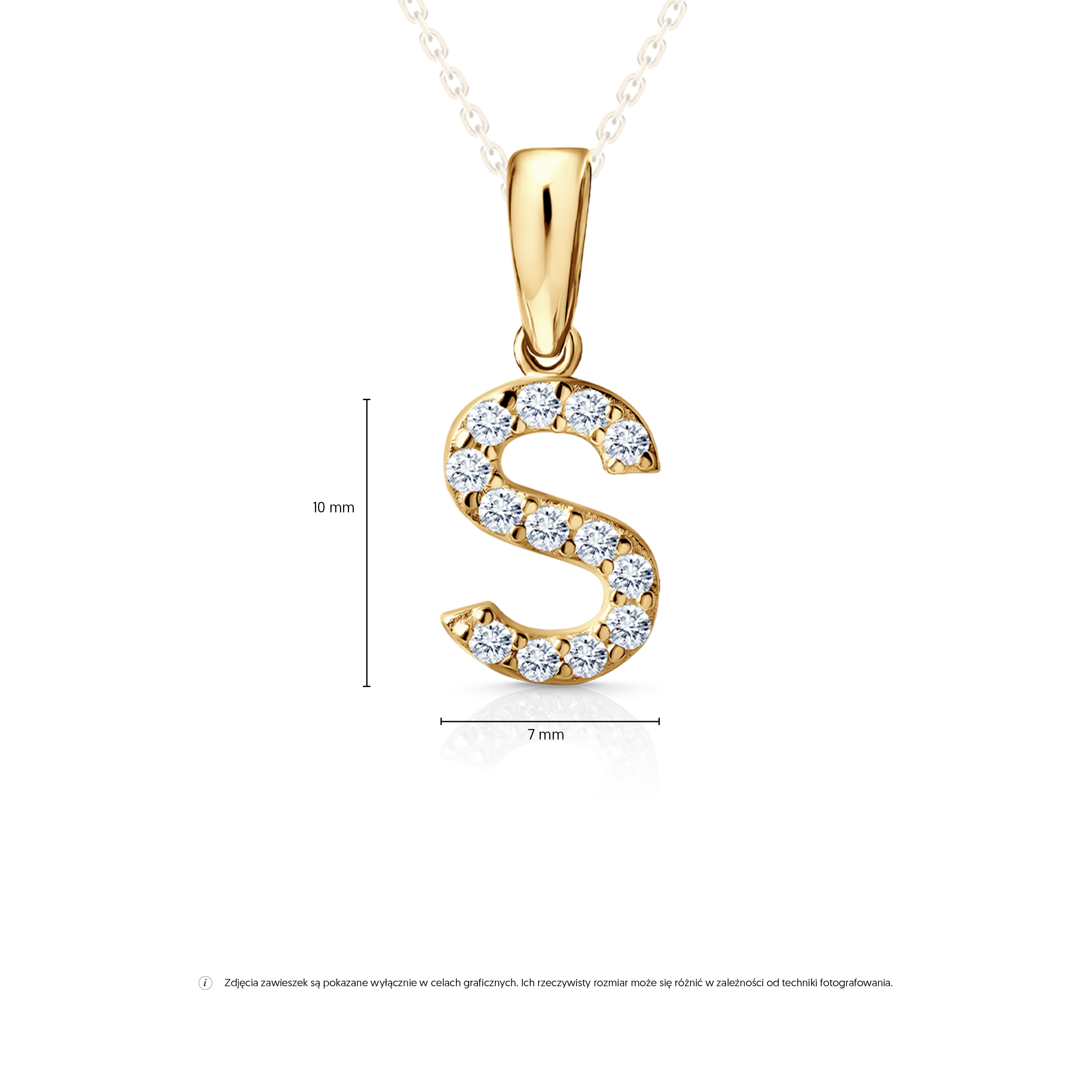 Anhänger SAVICKI Buchstabe S: Gelbgold, Zirkonia