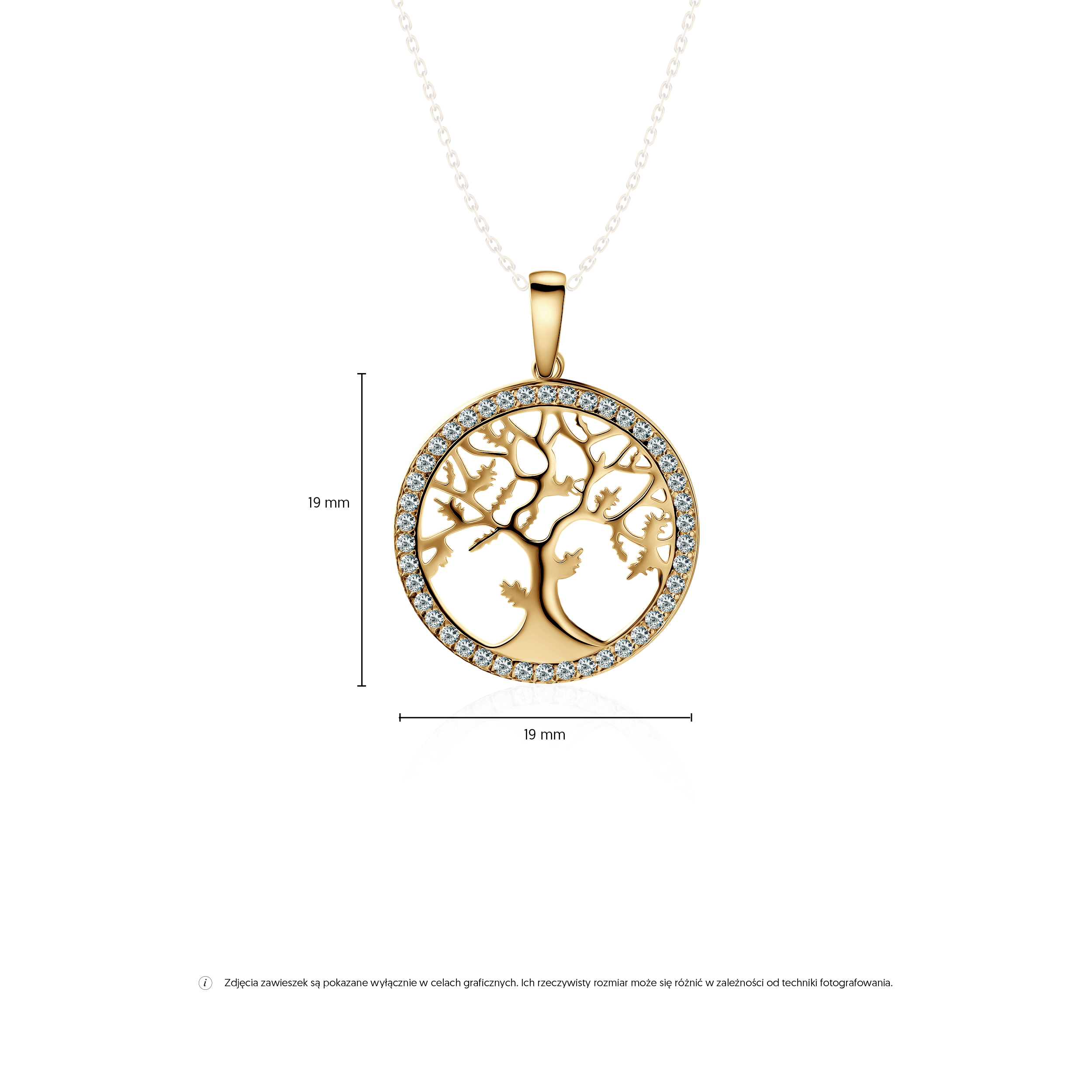 Zawieszka drzewo SAVICKI: złota, cyrkonie
