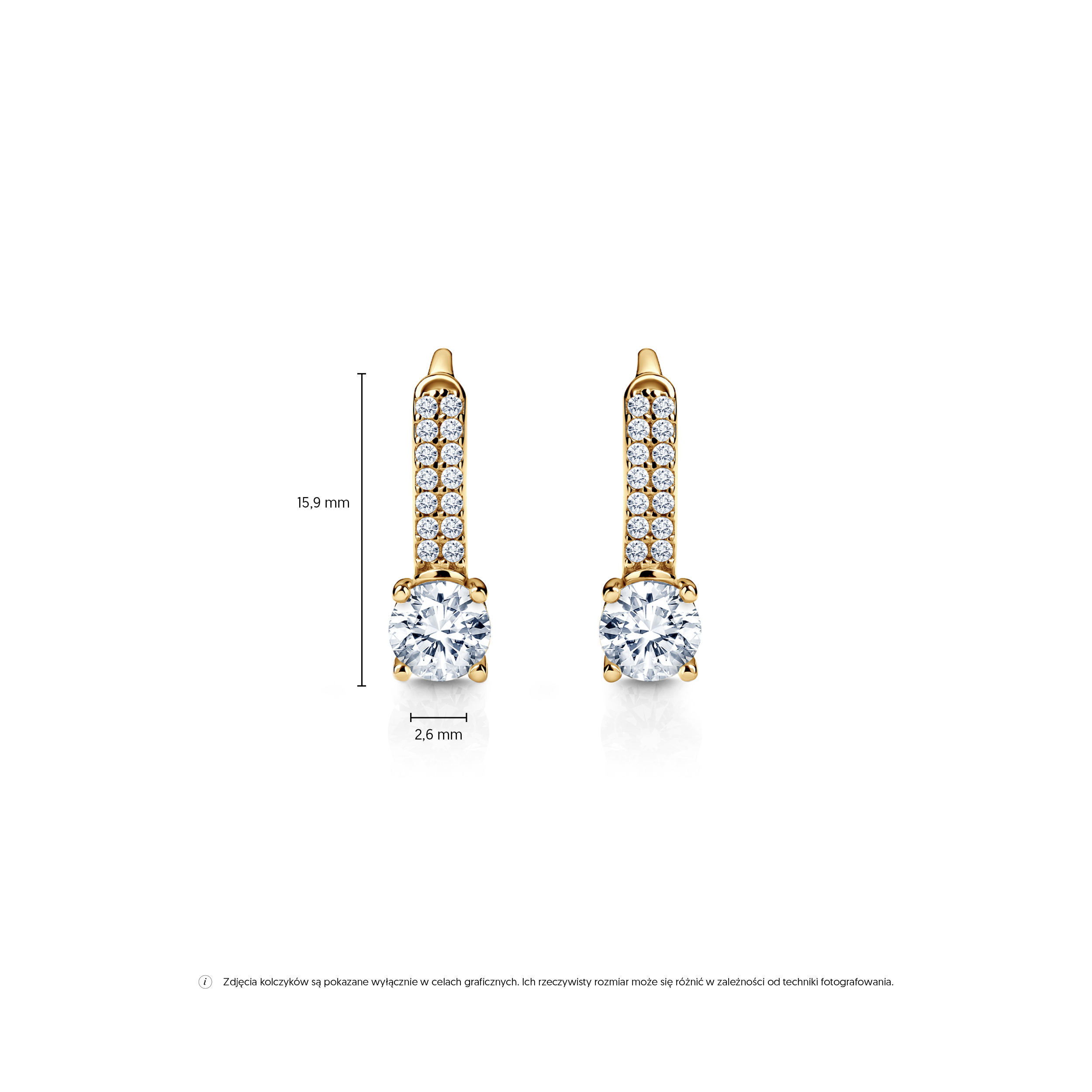 Kolczyki SAVICKI: złote, cyrkonie - 4