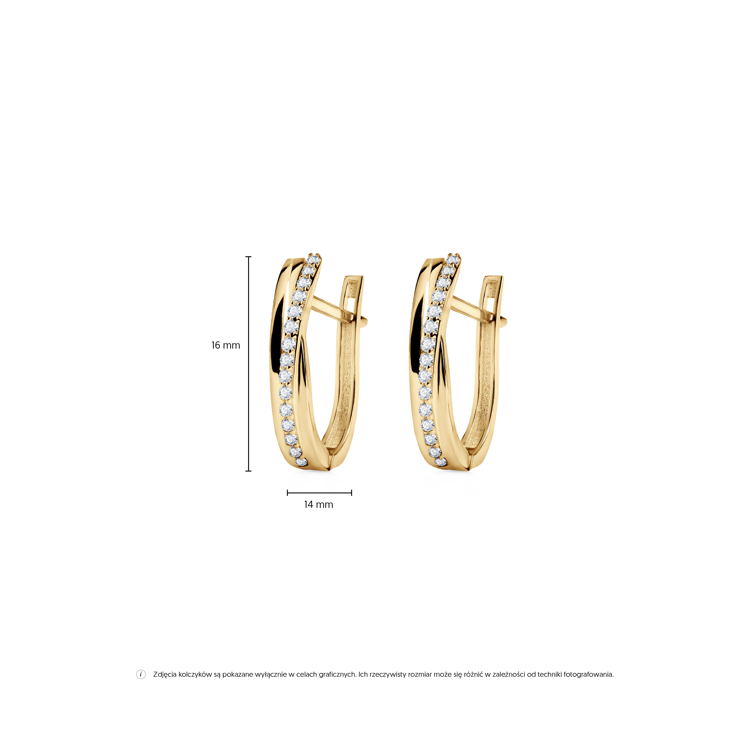 Kolczyki Savicki: złote, cyrkonie - 4