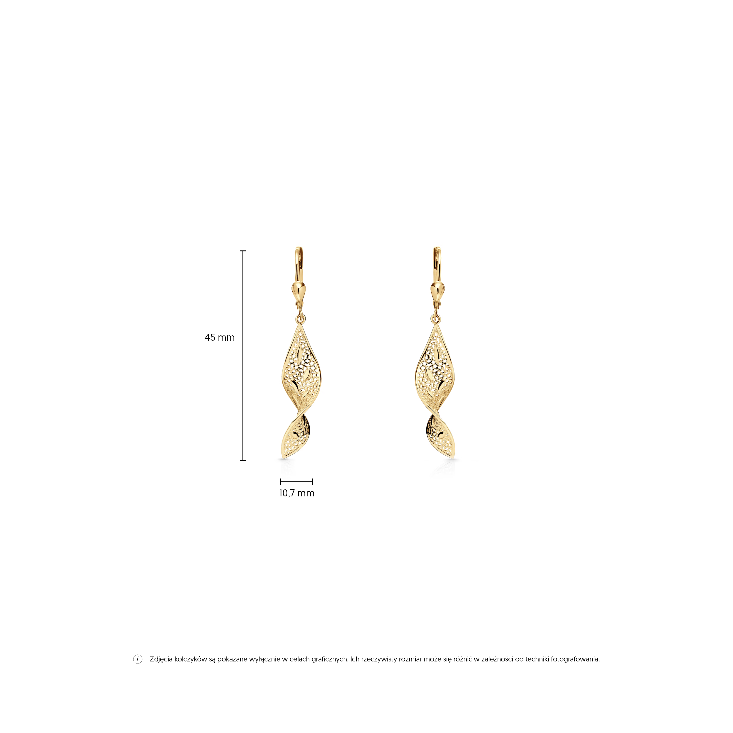 Kolczyki wiszące SAVICKI: złote