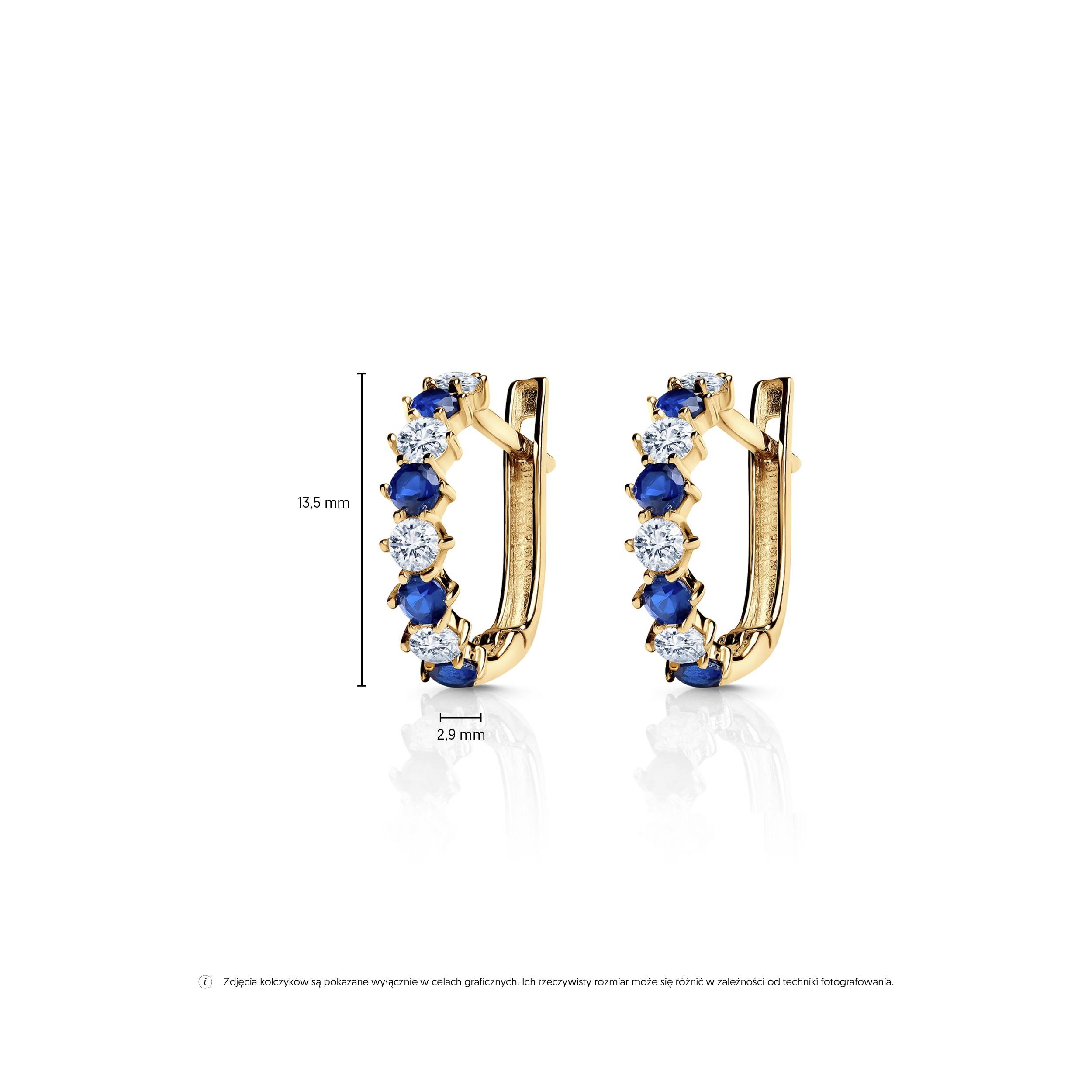 Kolczyki SAVICKI: złote, cyrkonie - 4