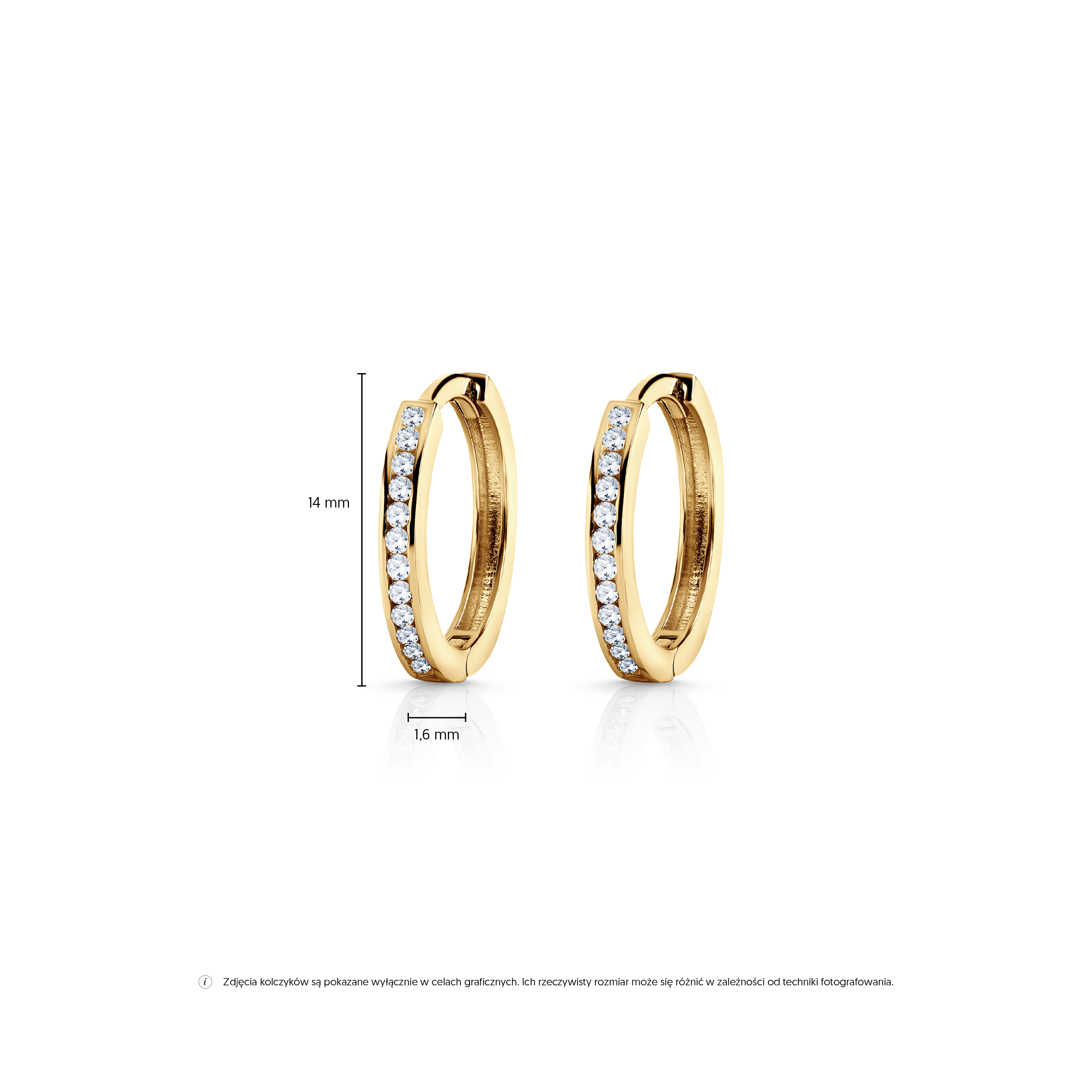 Kolczyki koła SAVICKI: złote, cyrkonie - 4