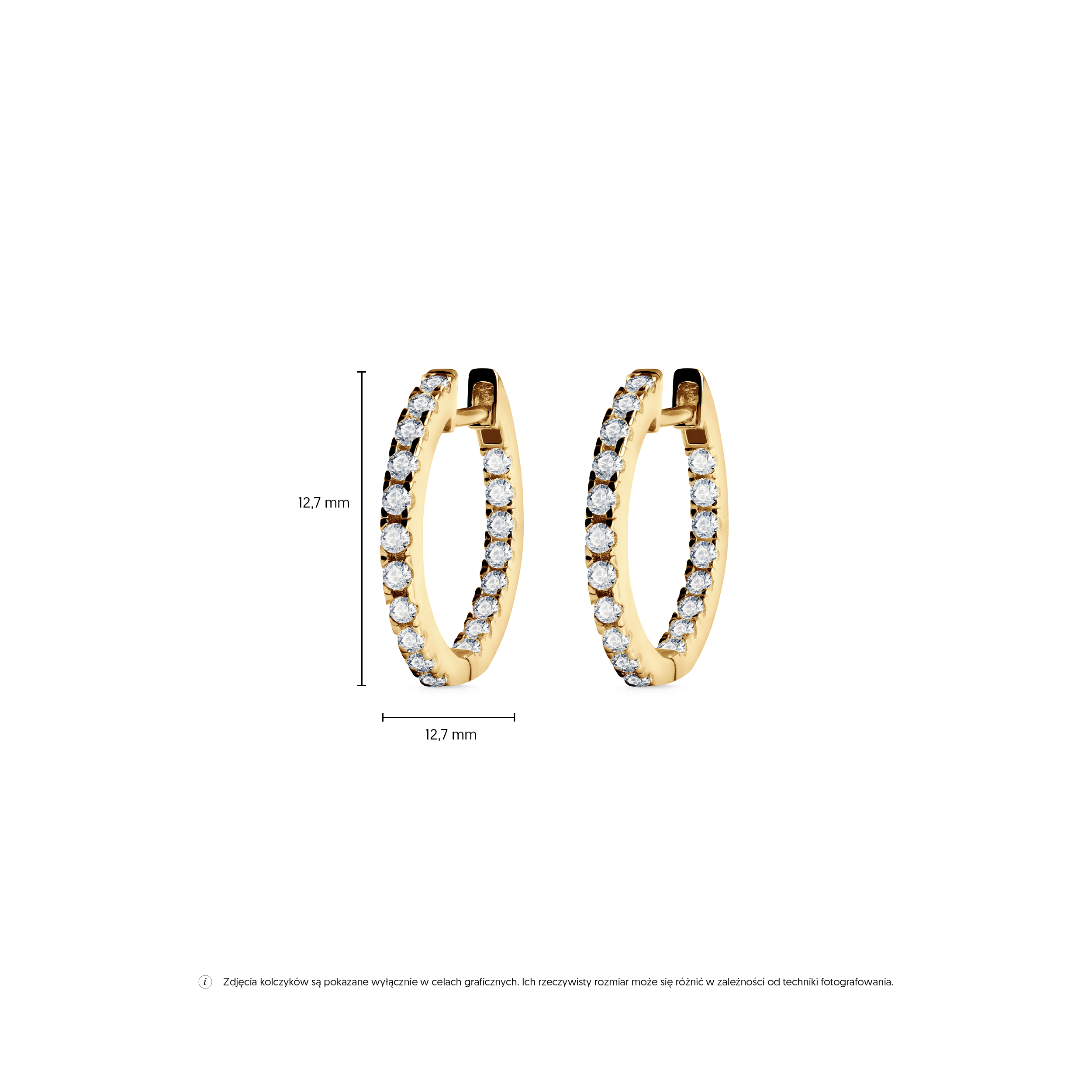 Kolczyki koła Savicki: złote, cyrkonie