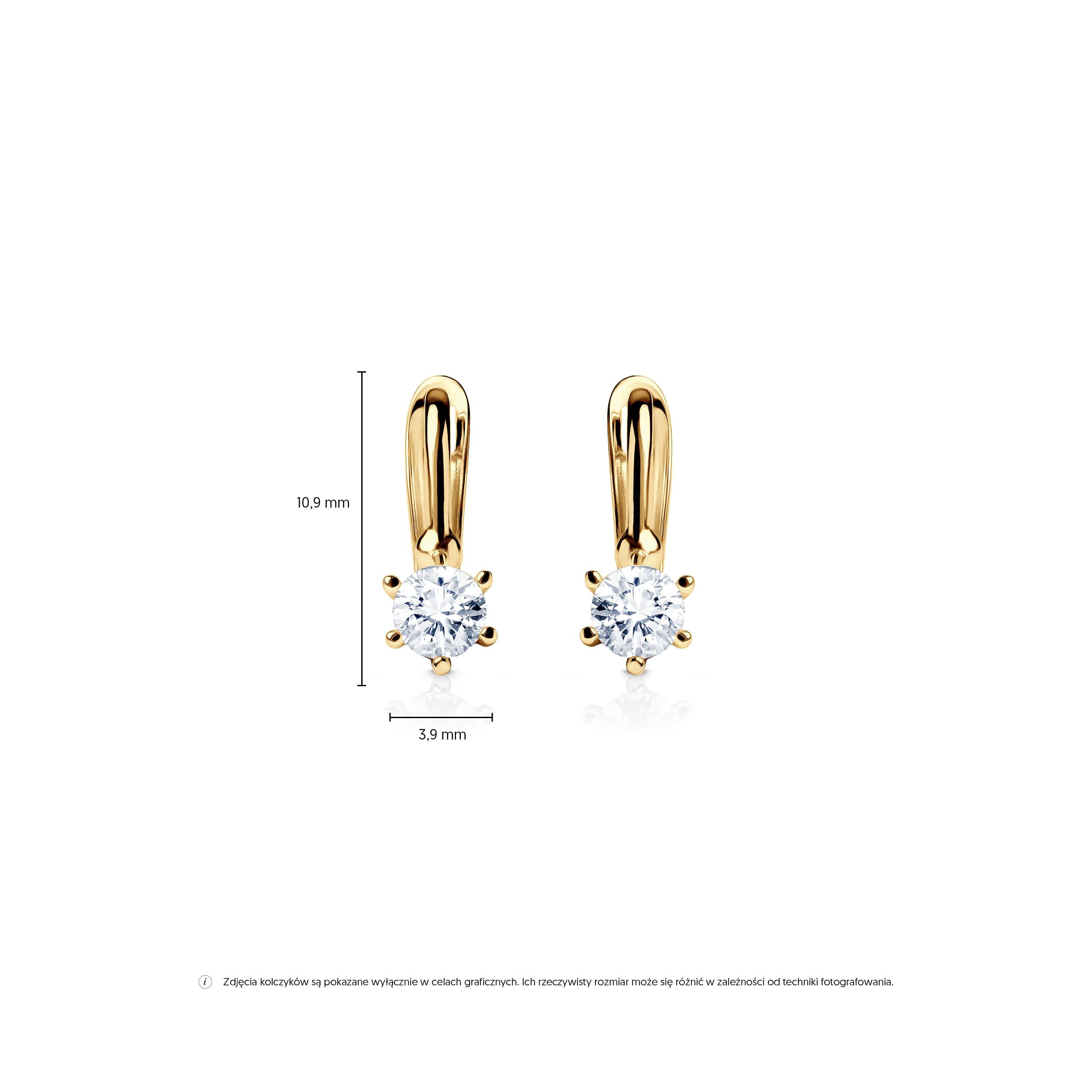 Ohrringe SAVICKI: Gelbgold, Zirkonia