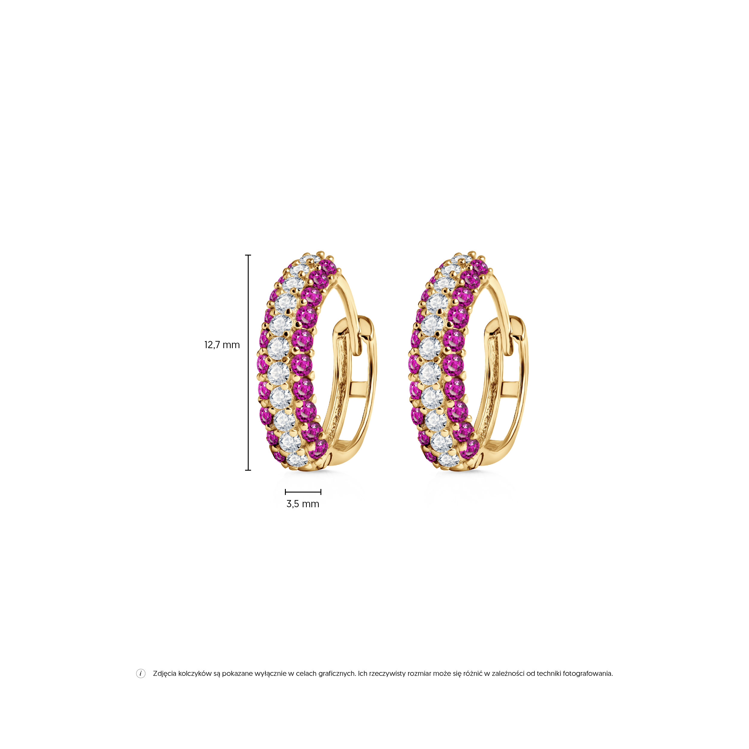 Kolczyki Savicki: złote, cyrkonie - 4