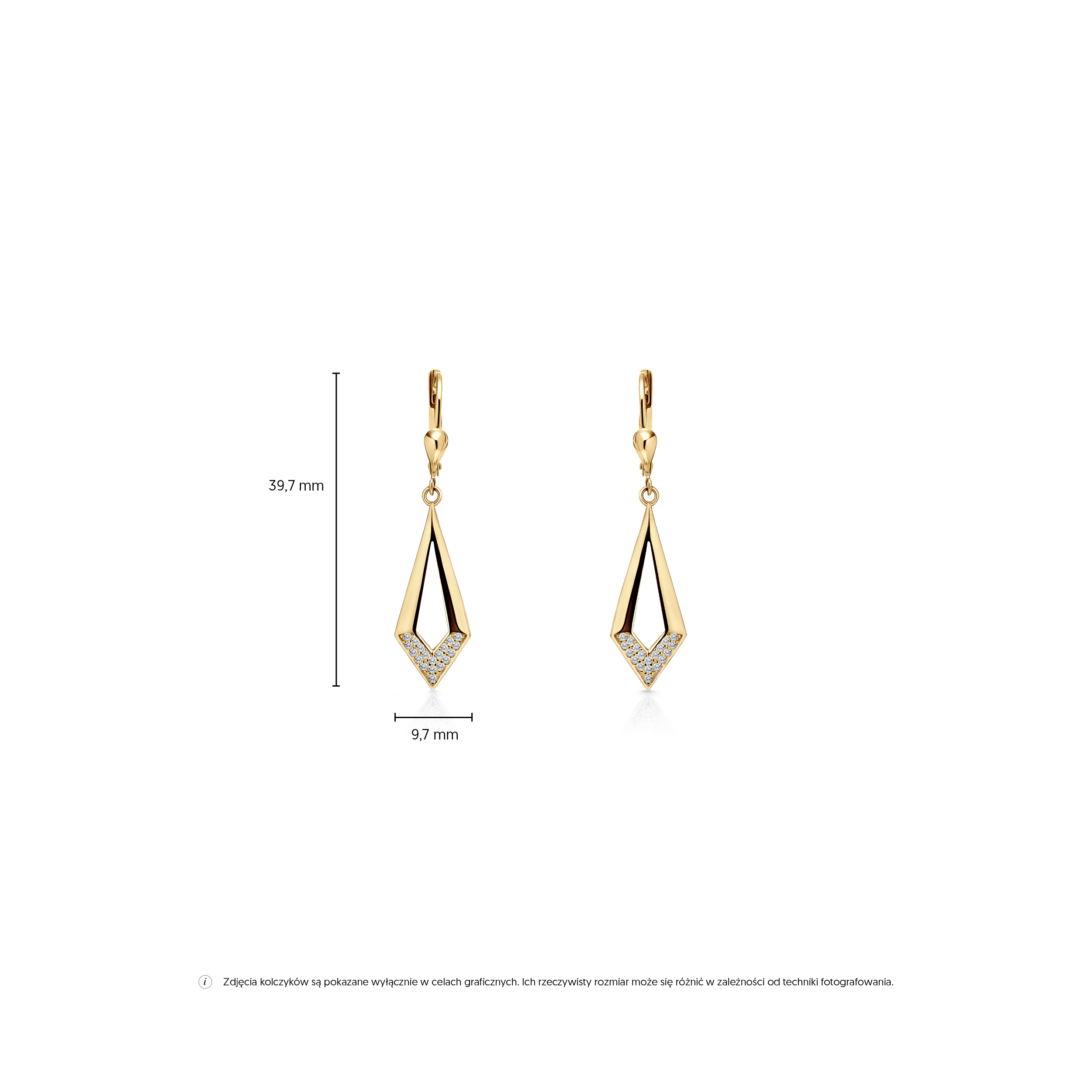 Kolczyki wiszące SAVICKI: złote