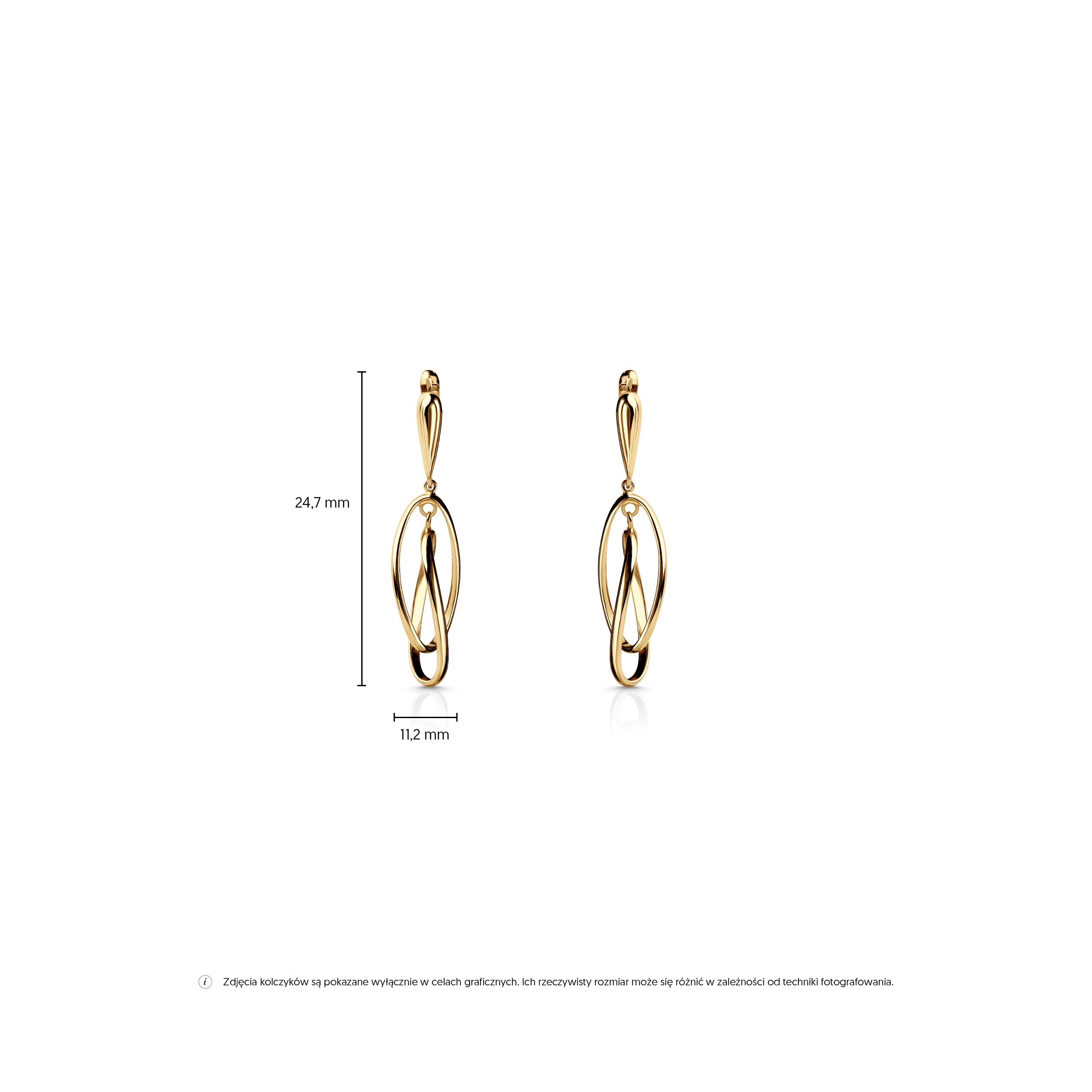 Kolczyki wiszące SAVICKI: złote