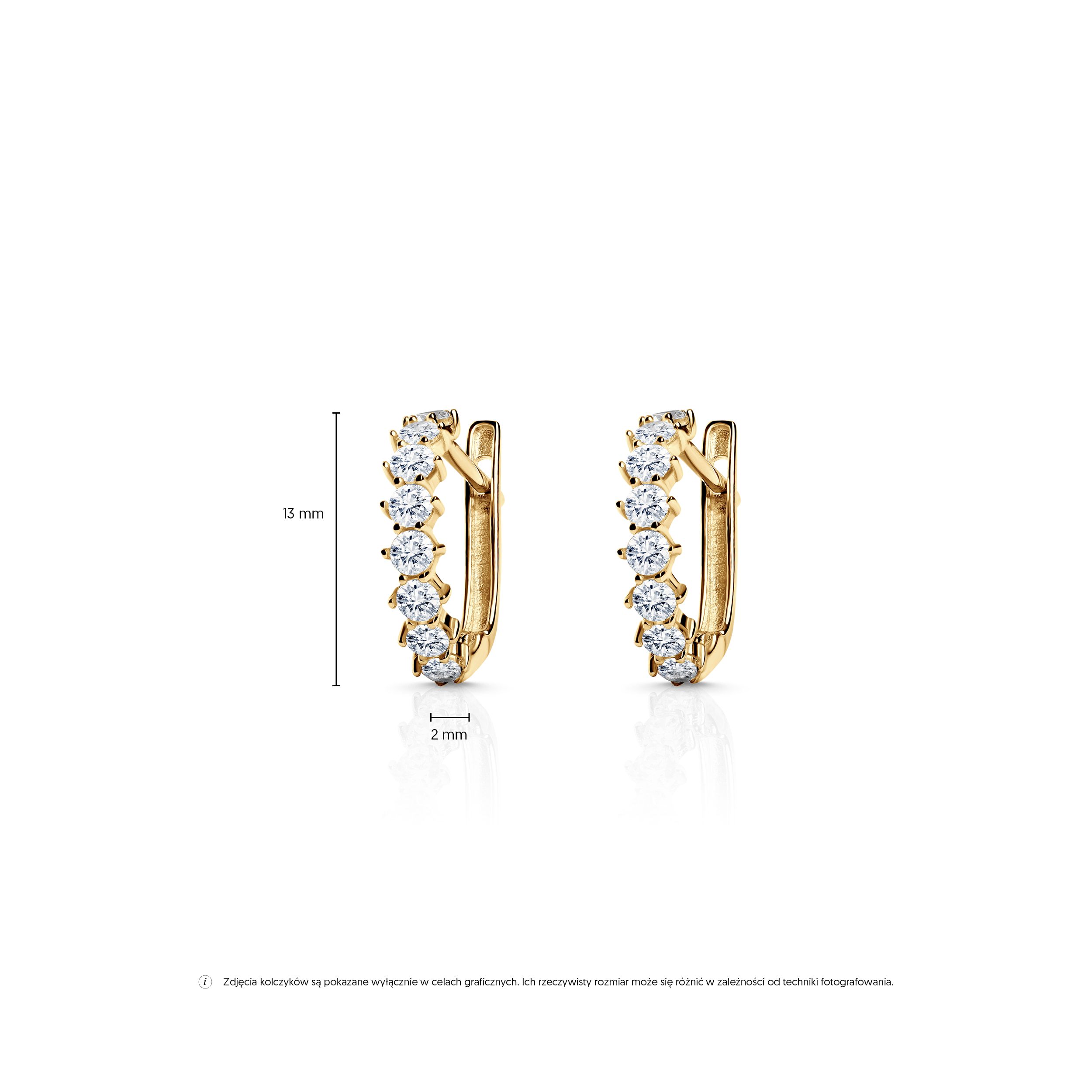 Kolczyki SAVICKI: złote, cyrkonie