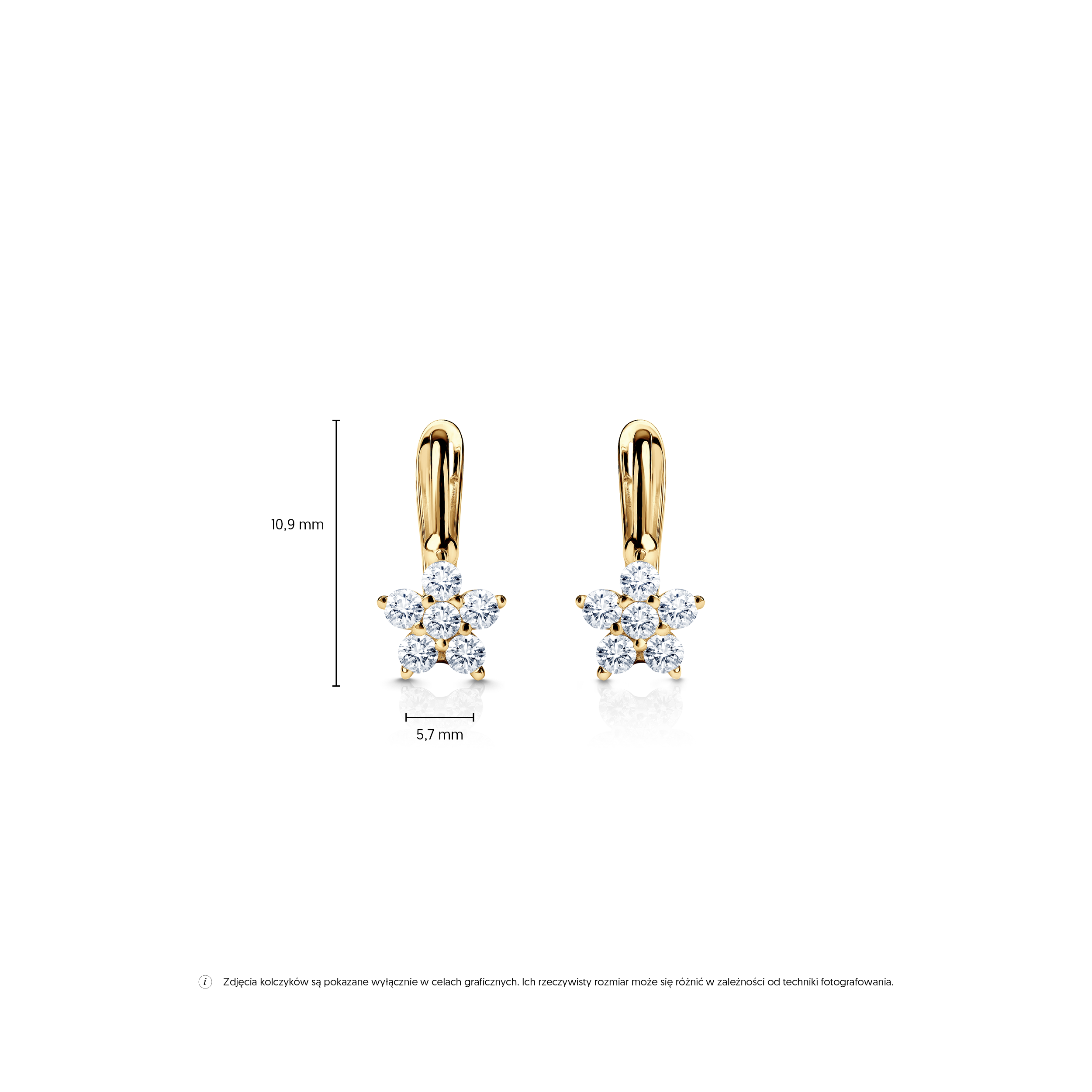 Kolczyki SAVICKI: złote, cyrkonie