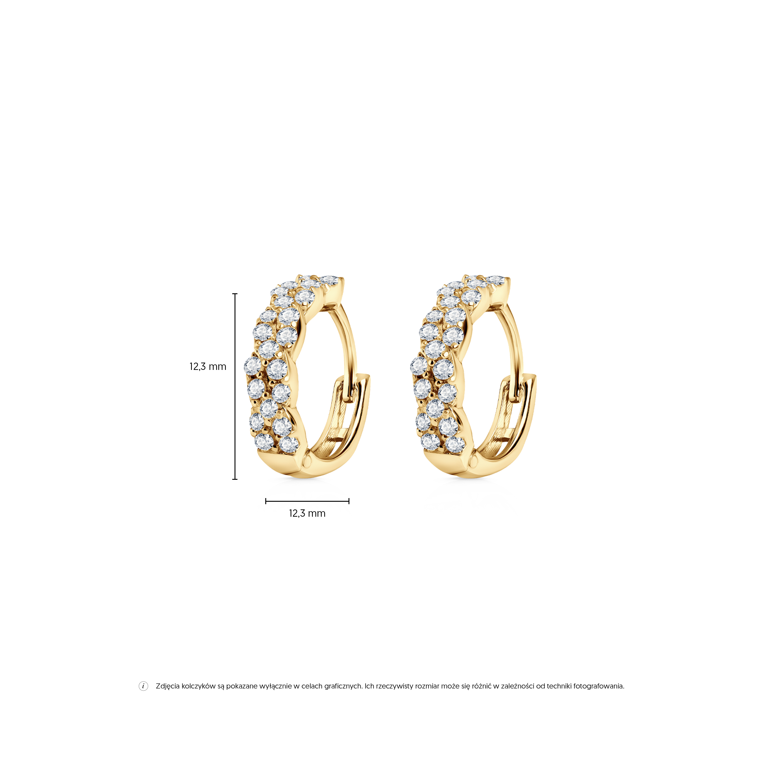 Kolczyki Savicki: złote, cyrkonie - 4