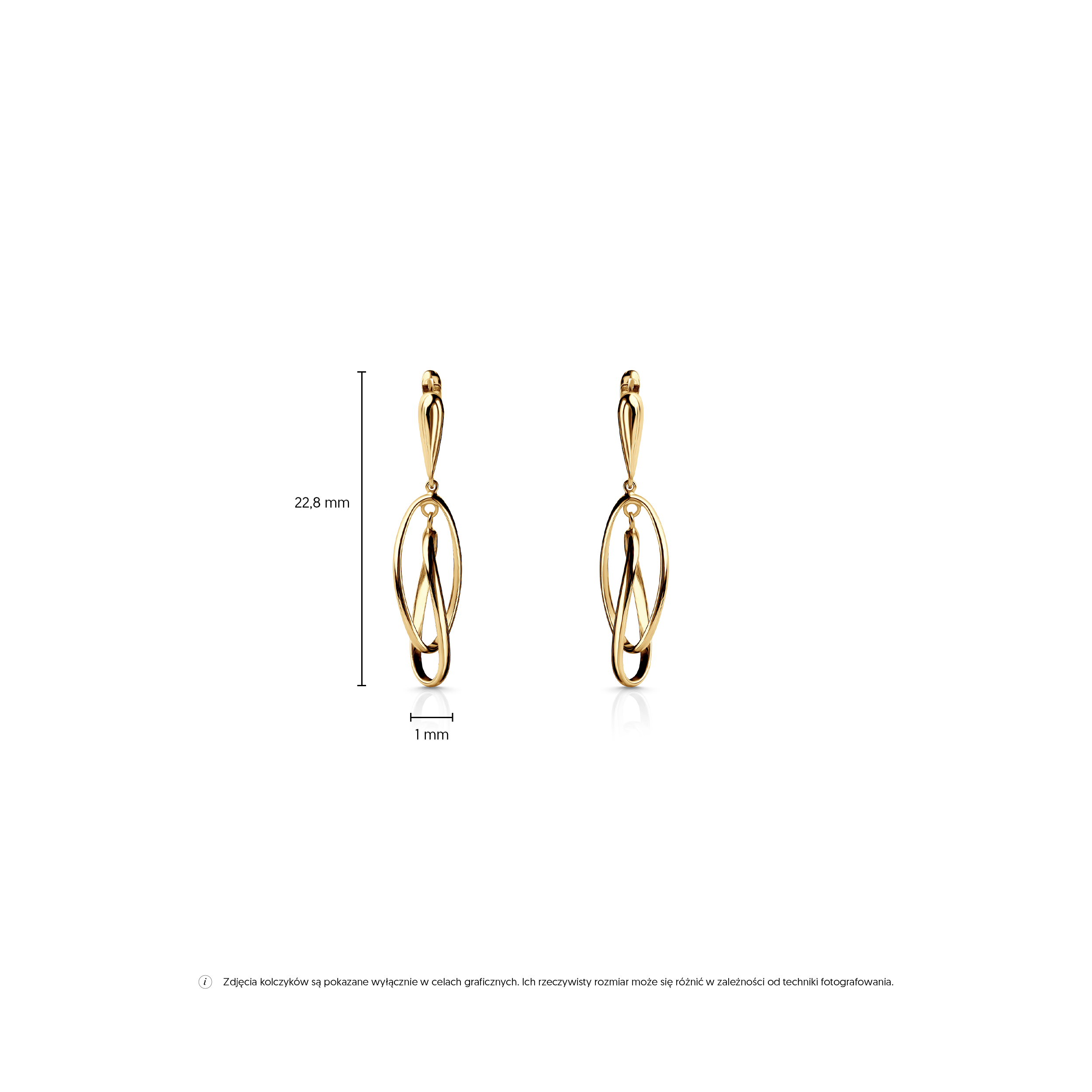 Kolczyki wiszące SAVICKI: złote