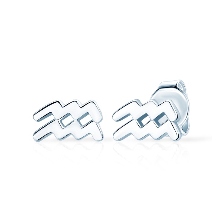 Kolczyki znak zodiaku wodnik Savicki: srebrne