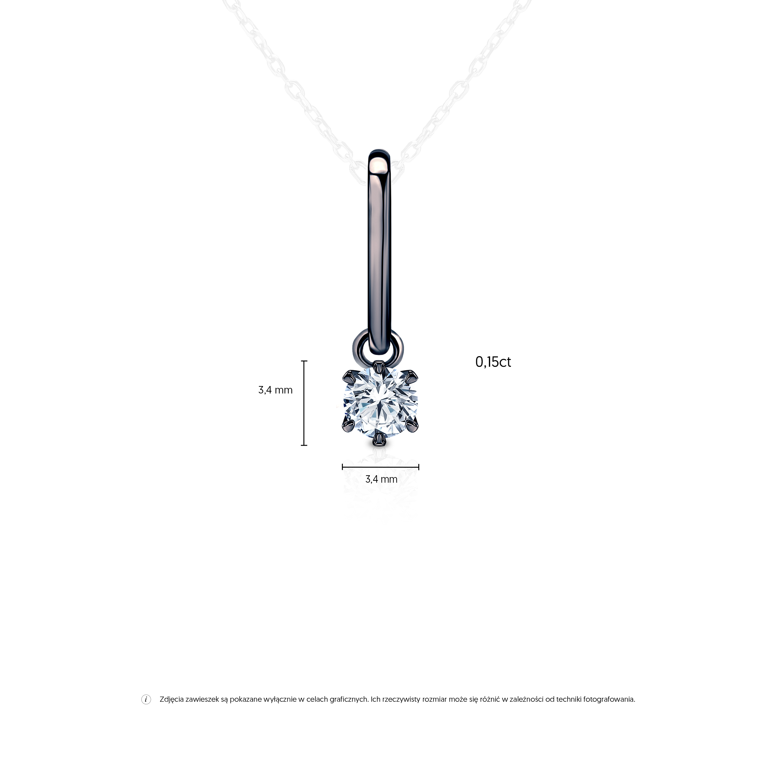 Zawieszka SAVICKI: czarne złoto, diament - 7