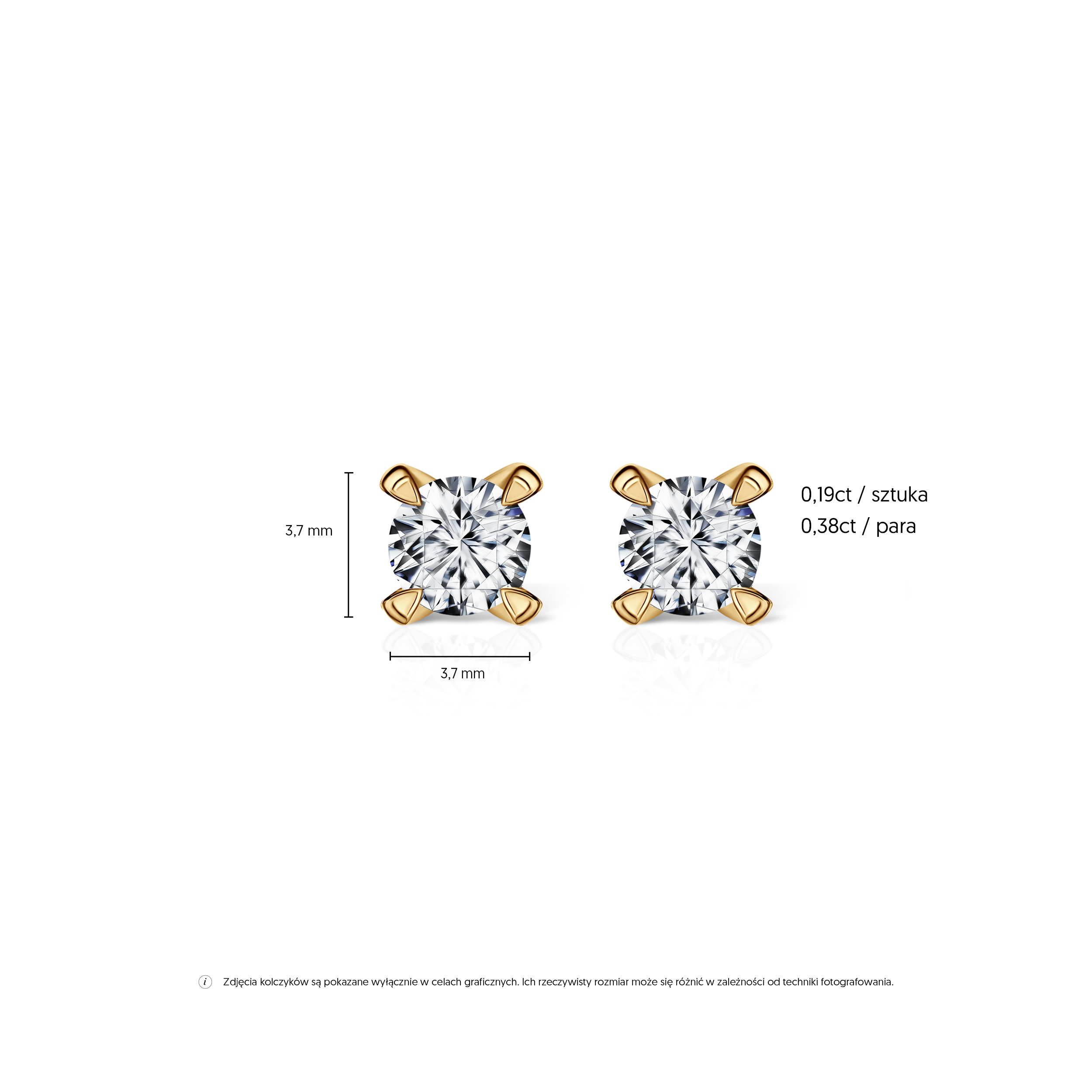 Earrings Share Your Love: gold, white sapphire - 7