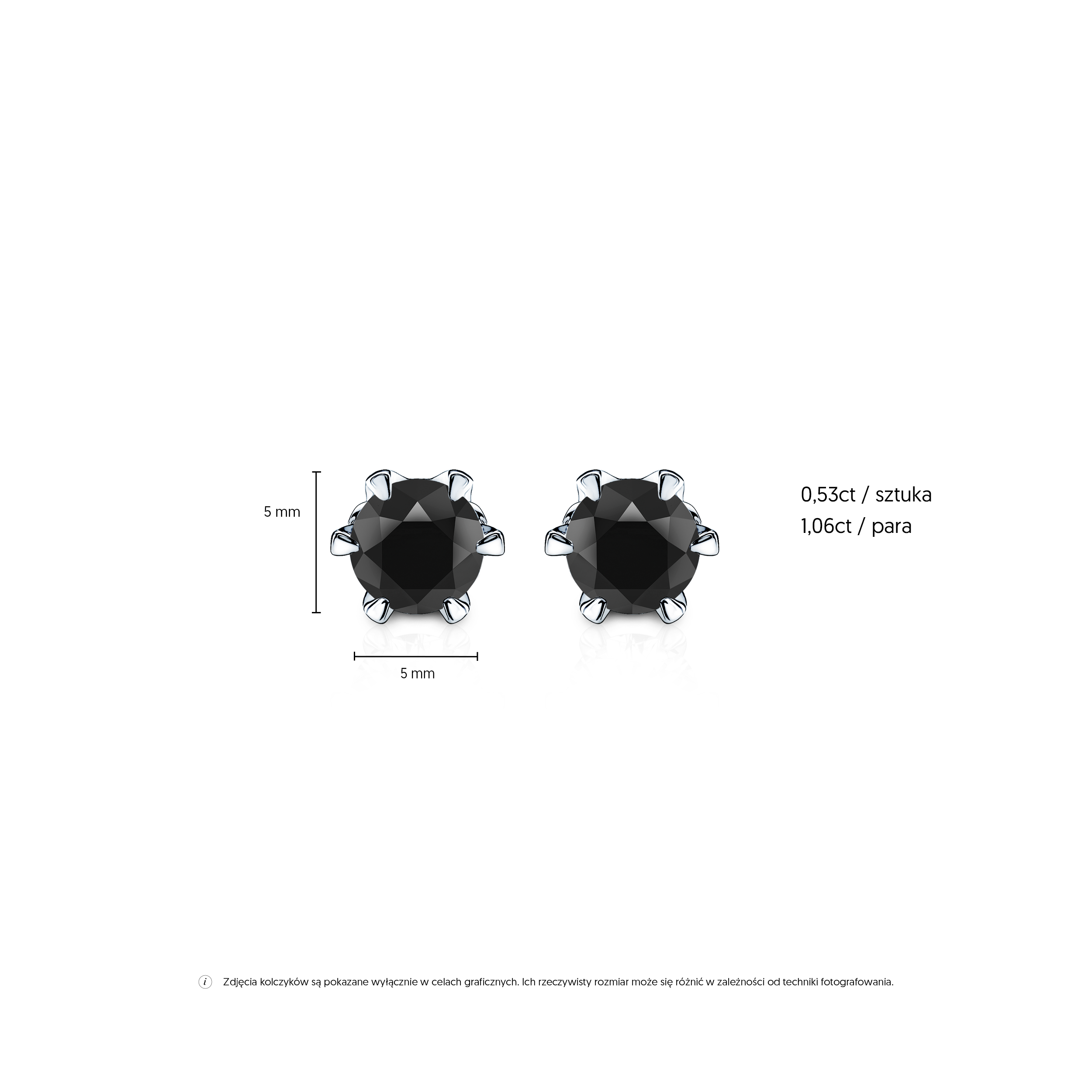 Kolczyki The Journey: białe złoto, czarne diamenty 