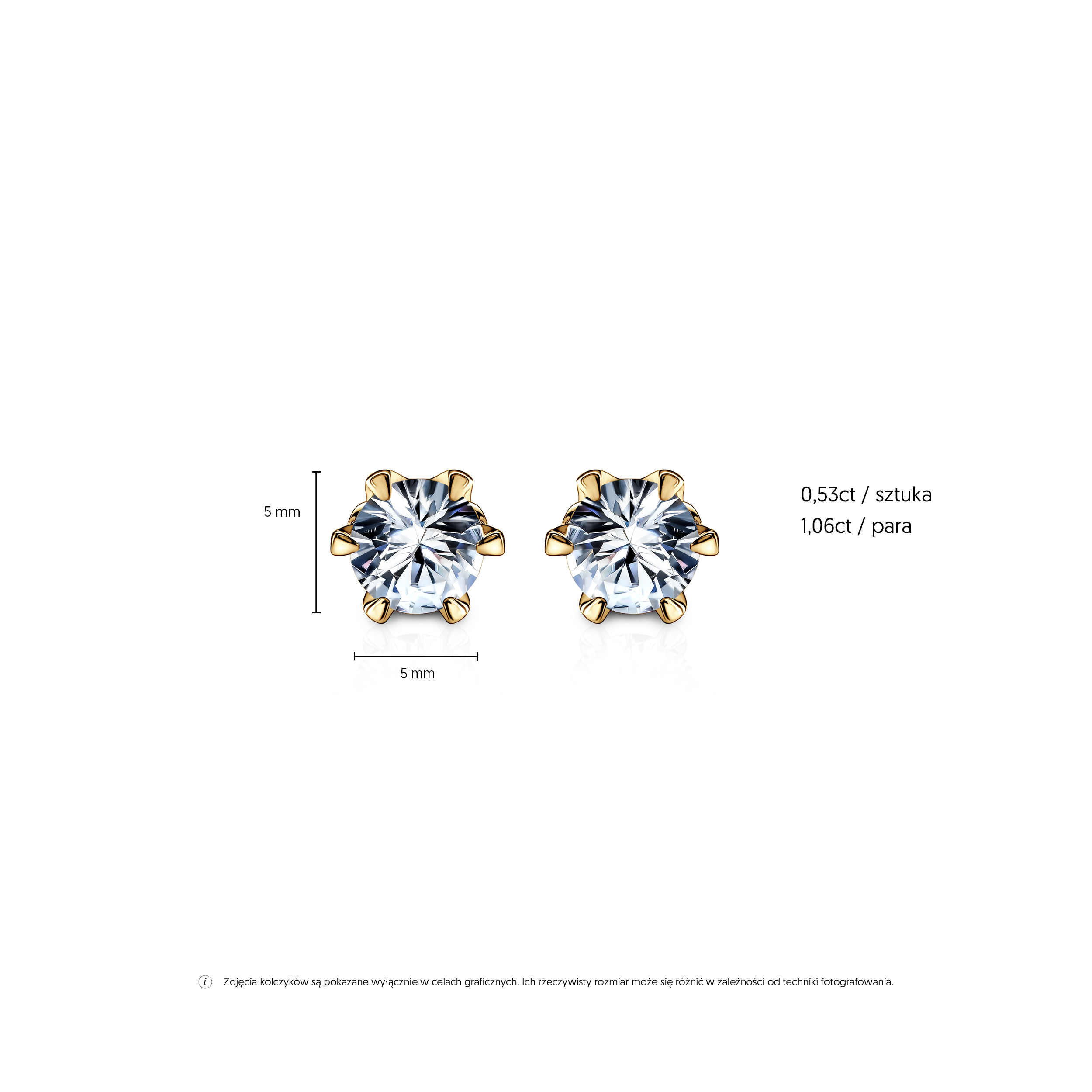 Kolczyki The Journey: złote, biały szafiry 