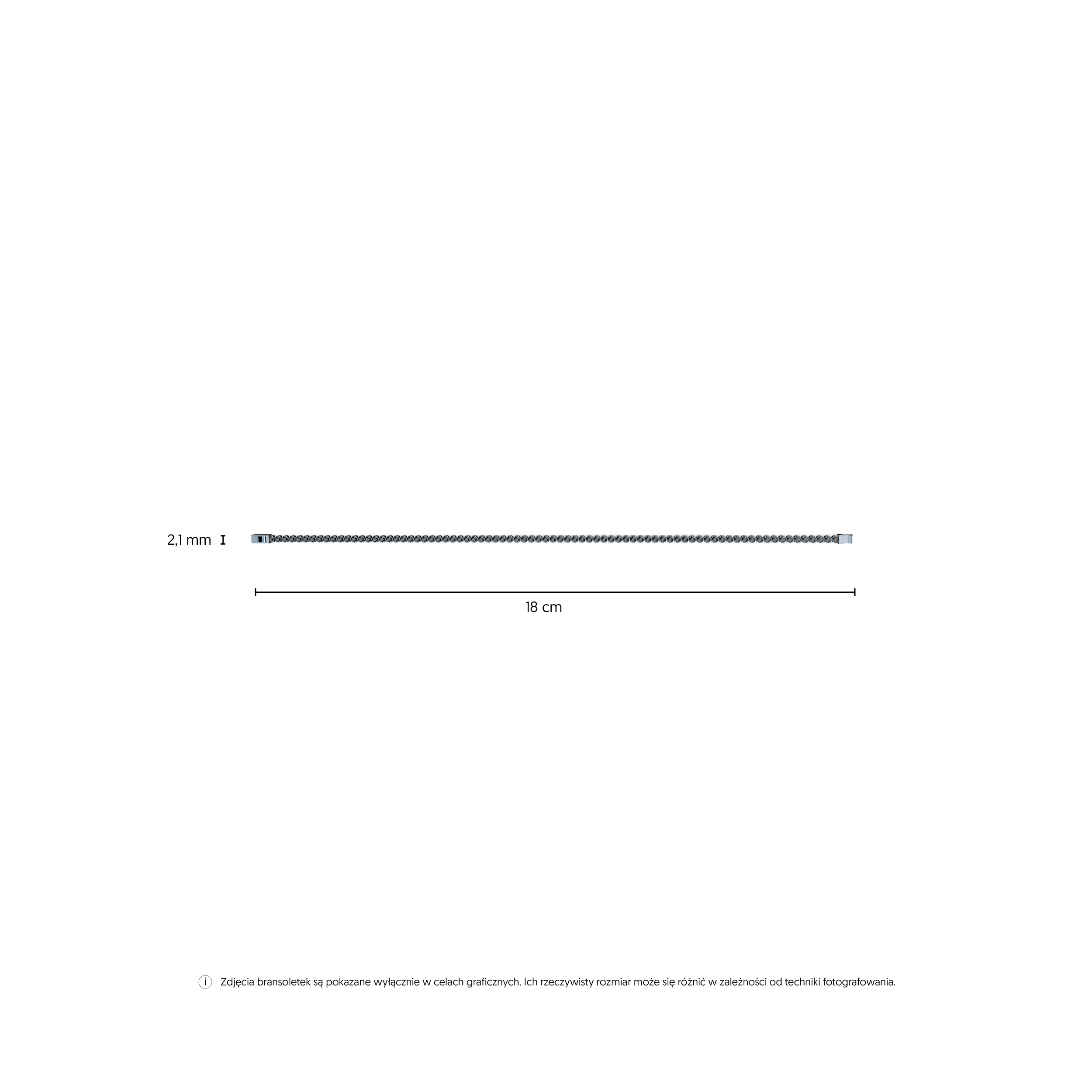 Tennisarmband SAVICKI 2,1 mm: Weißgold 585, Zirkonia