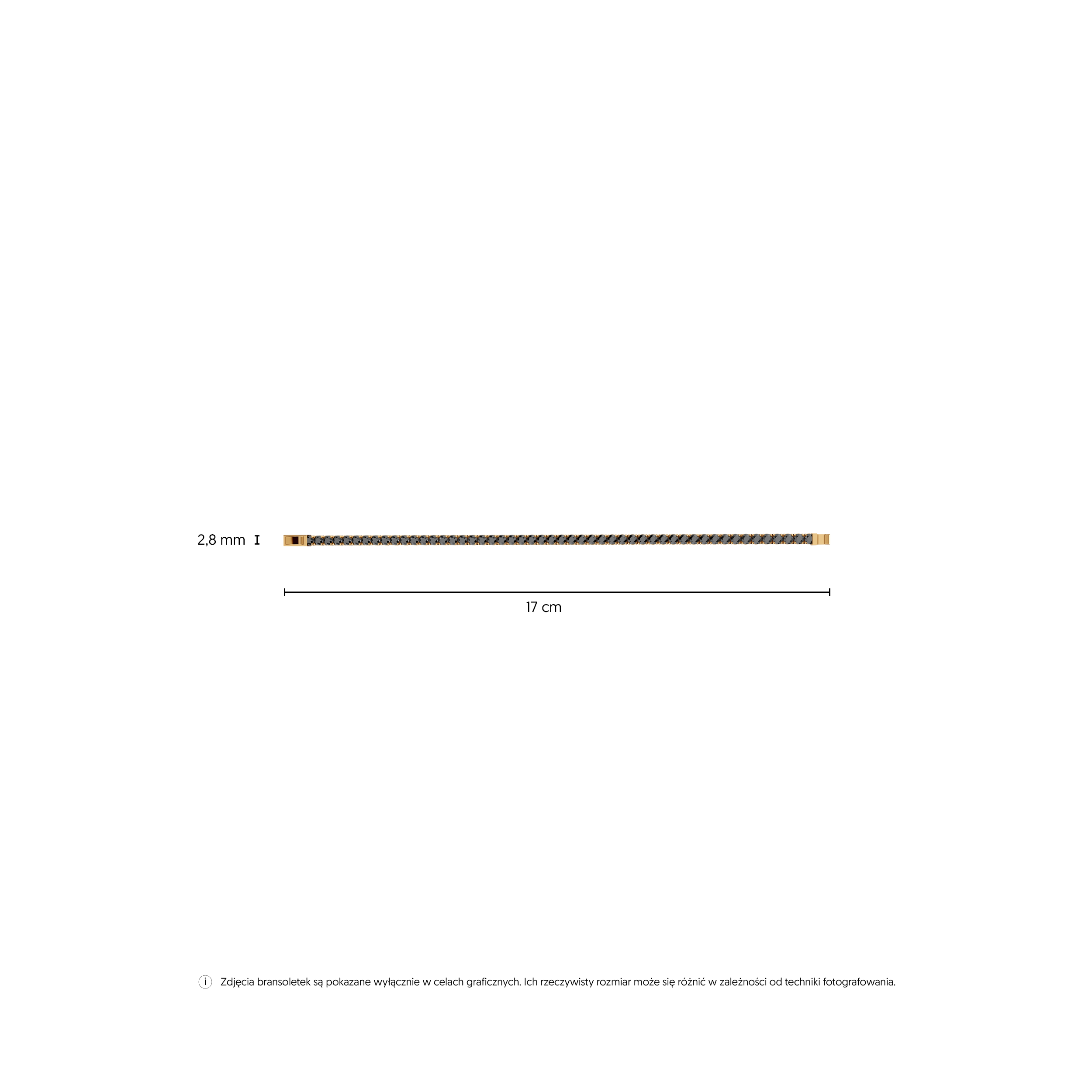 Bransoletka tenisowa SAVICKI 2,8mm: złota, cyrkonie