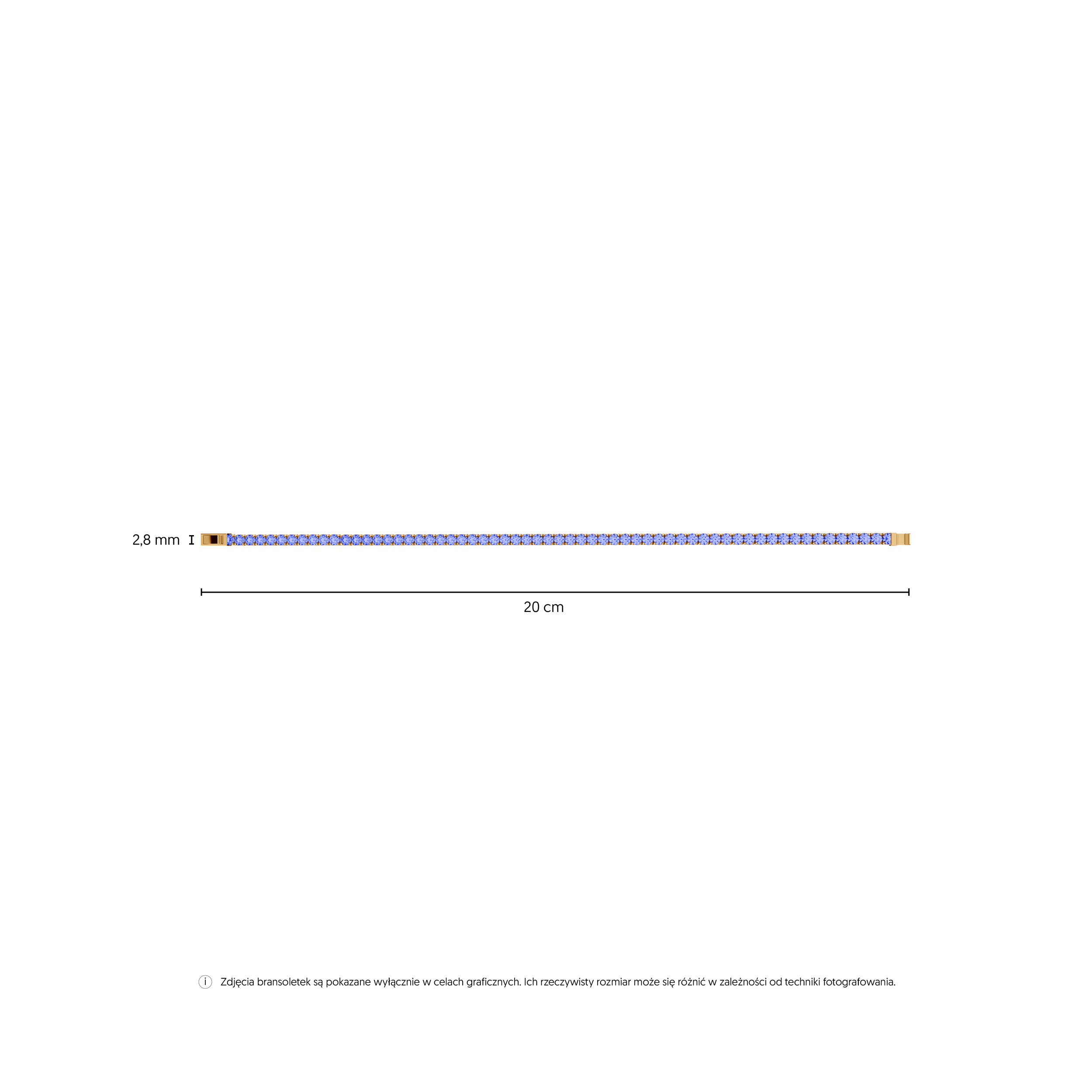 Bransoletka tenisowa SAVICKI 2,8mm: złota 585, cyrkonie