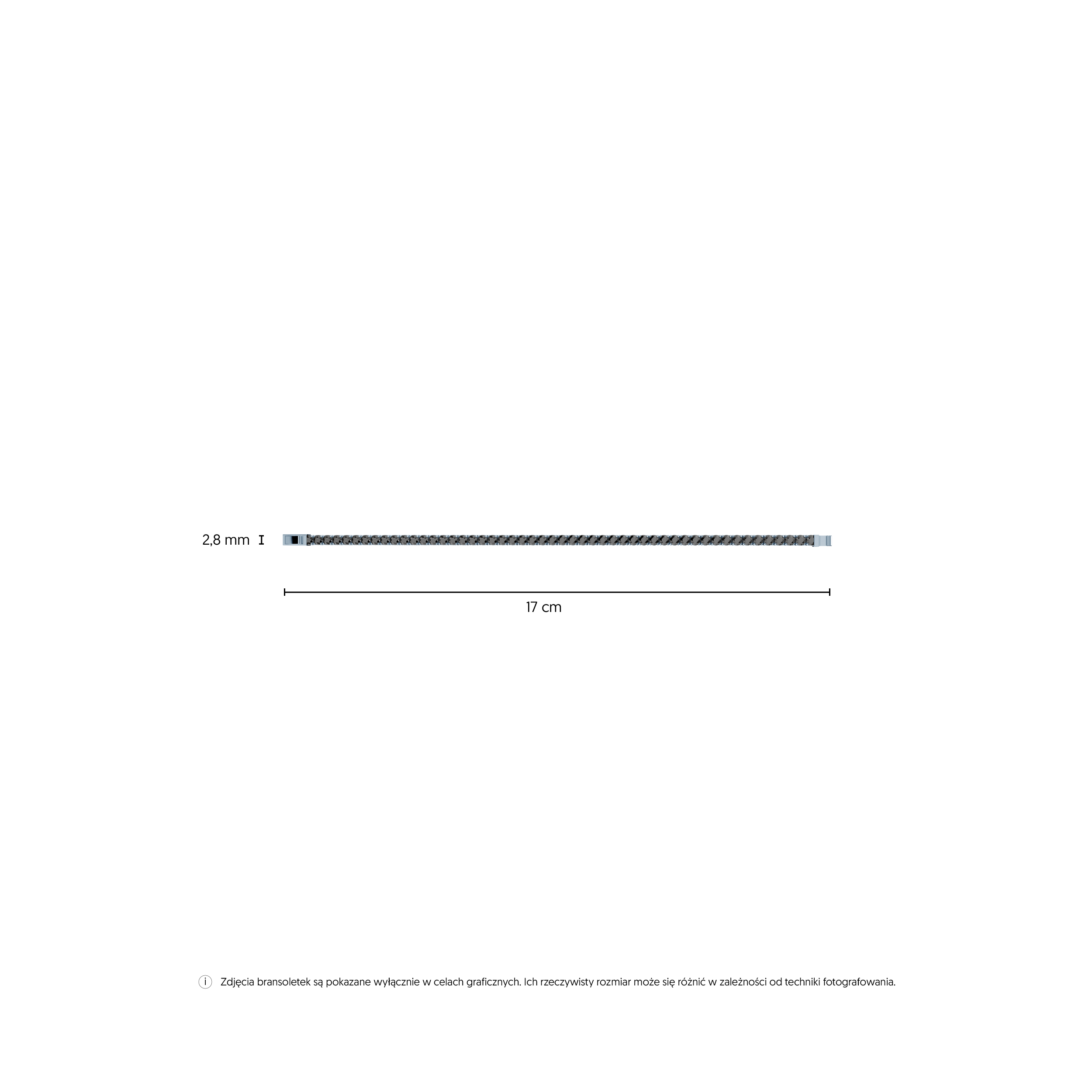 Bransoletka tenisowa SAVICKI 2,8mm: białe złoto 585, cyrkonie
