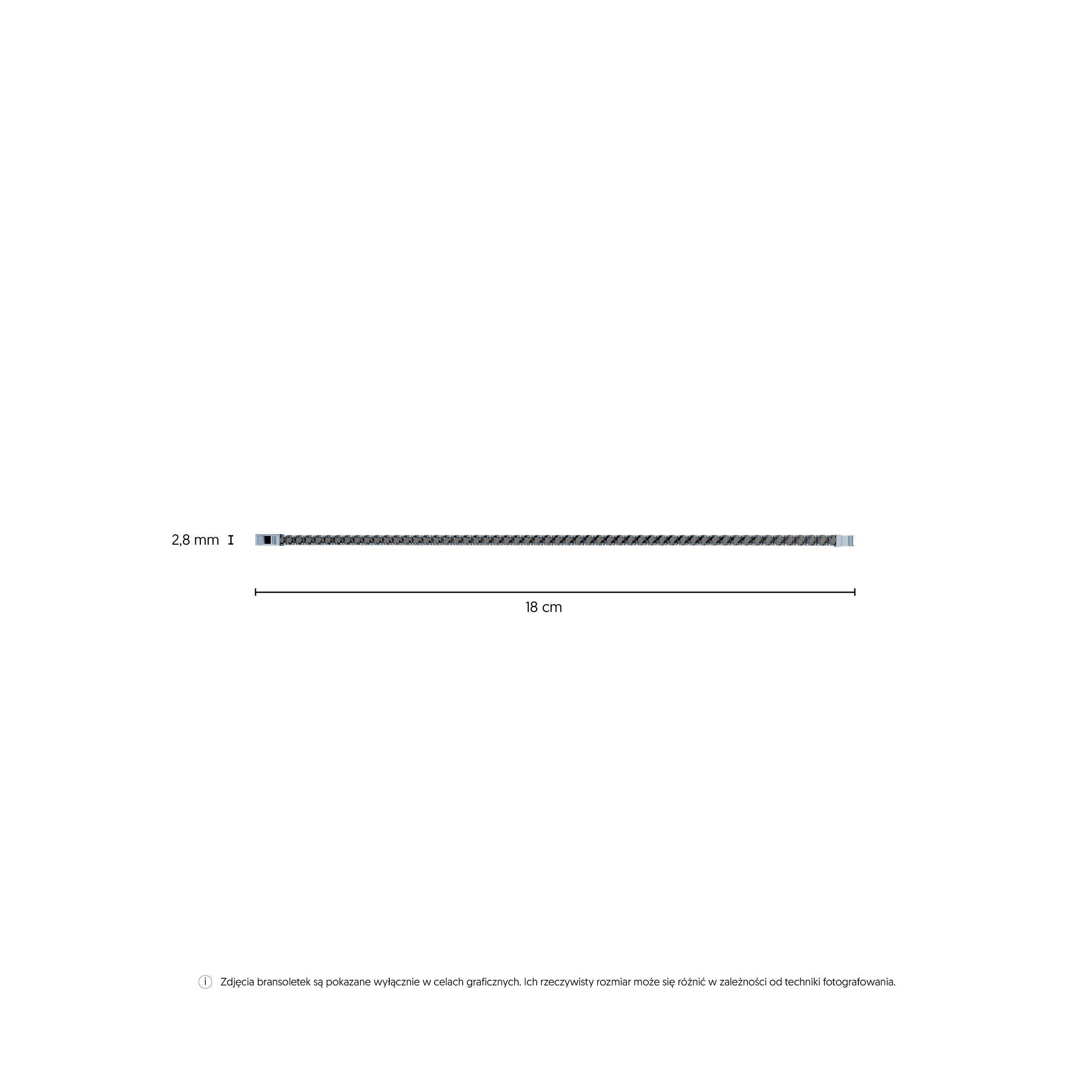 Bransoletka Luminy 2,8mm: białe złoto 585, cyrkonie